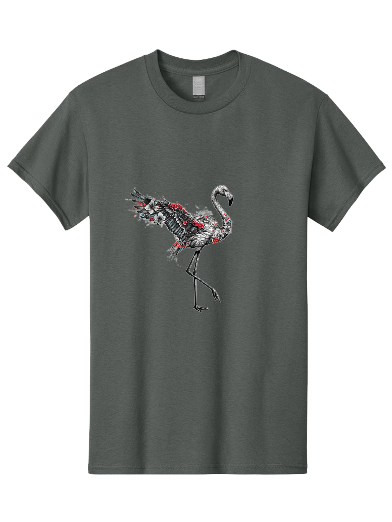 Flamingo-With-Flowers-2 Men'S Graphic Tee, 100% Cotton, Comfortable Casual Summer Wear, Machine Washable, Vintage Camera, Old Camera, Antique Camera, Black Camera, Classic Photography, Photography Equipment, Nostalgic Device, Film Camera, Bak601