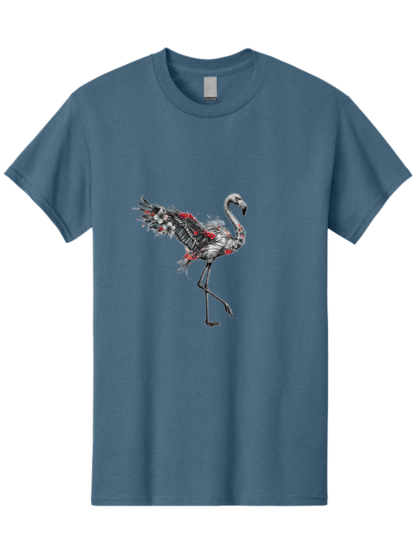 Flamingo-With-Flowers-2 Men'S Graphic Tee, 100% Cotton, Comfortable Casual Summer Wear, Machine Washable, Vintage Camera, Old Camera, Antique Camera, Black Camera, Classic Photography, Photography Equipment, Nostalgic Device, Film Camera, Bak601
