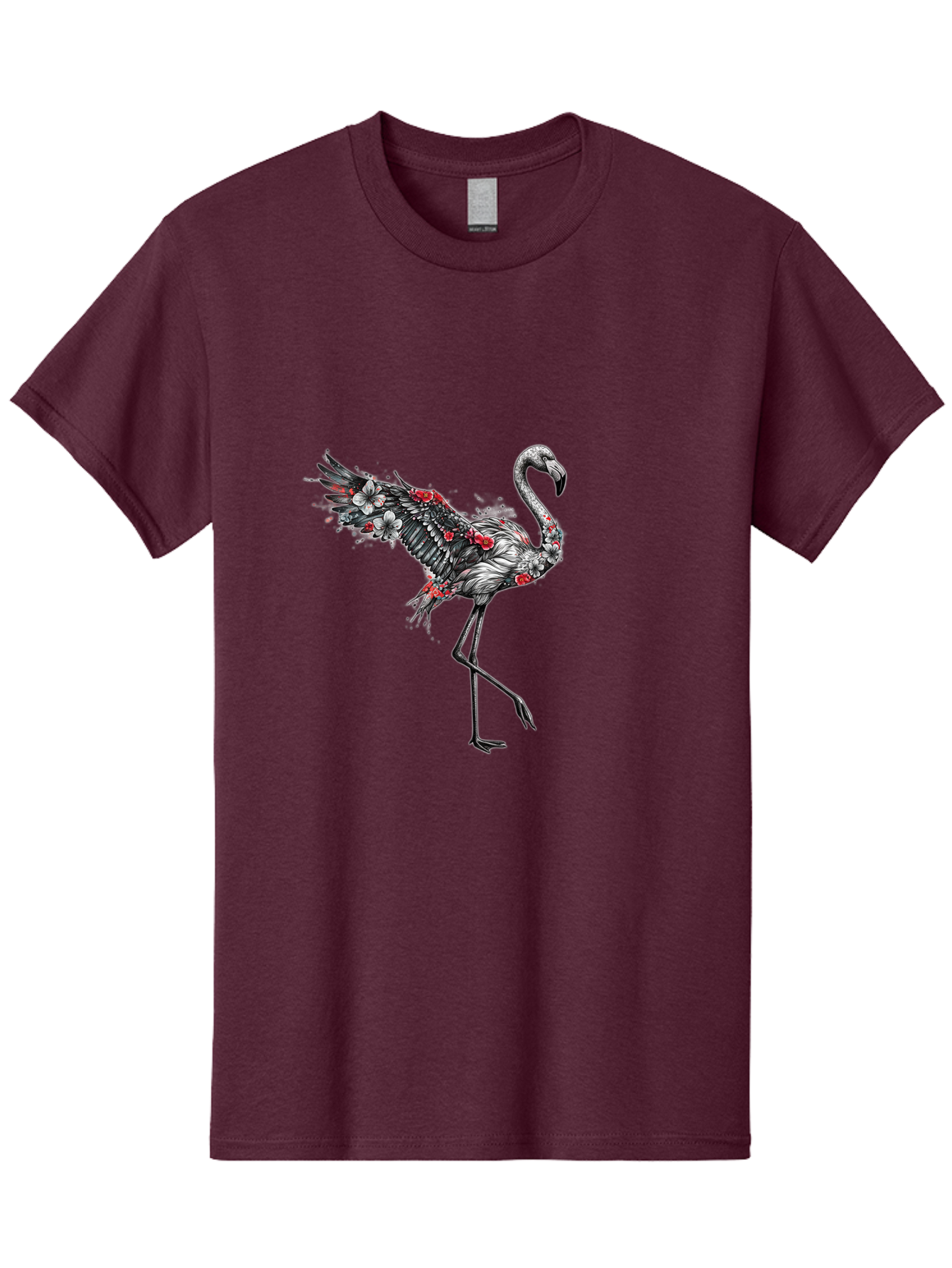Flamingo-With-Flowers-2 Men'S Graphic Tee, 100% Cotton, Comfortable Casual Summer Wear, Machine Washable, Vintage Camera, Old Camera, Antique Camera, Black Camera, Classic Photography, Photography Equipment, Nostalgic Device, Film Camera, Bak601