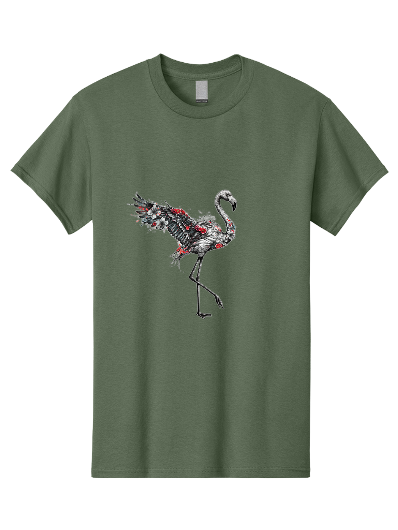 Flamingo-With-Flowers-2 Men'S Graphic Tee, 100% Cotton, Comfortable Casual Summer Wear, Machine Washable, Vintage Camera, Old Camera, Antique Camera, Black Camera, Classic Photography, Photography Equipment, Nostalgic Device, Film Camera, Bak601