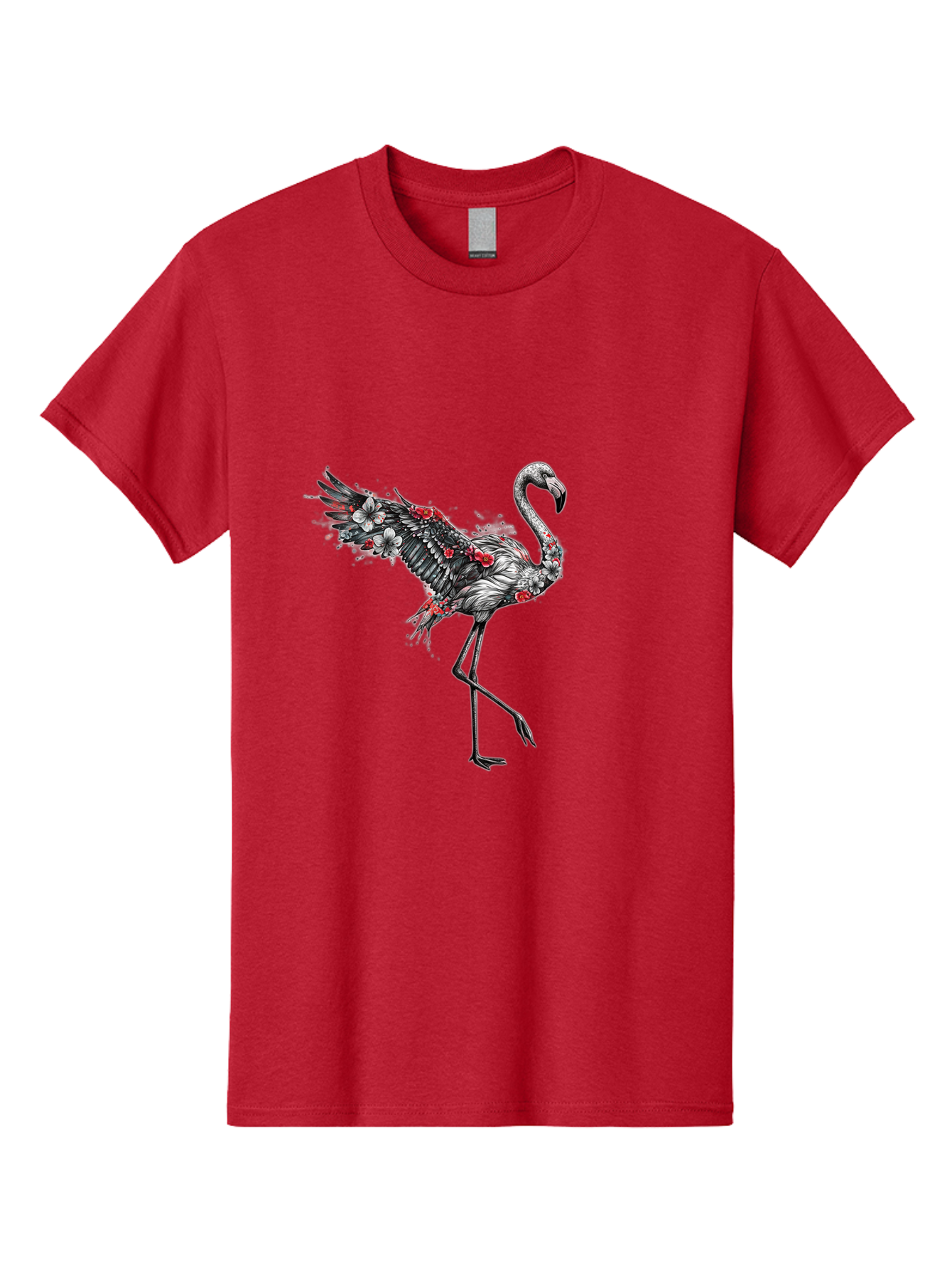 Flamingo-With-Flowers-2 Men'S Graphic Tee, 100% Cotton, Comfortable Casual Summer Wear, Machine Washable, Vintage Camera, Old Camera, Antique Camera, Black Camera, Classic Photography, Photography Equipment, Nostalgic Device, Film Camera, Bak601
