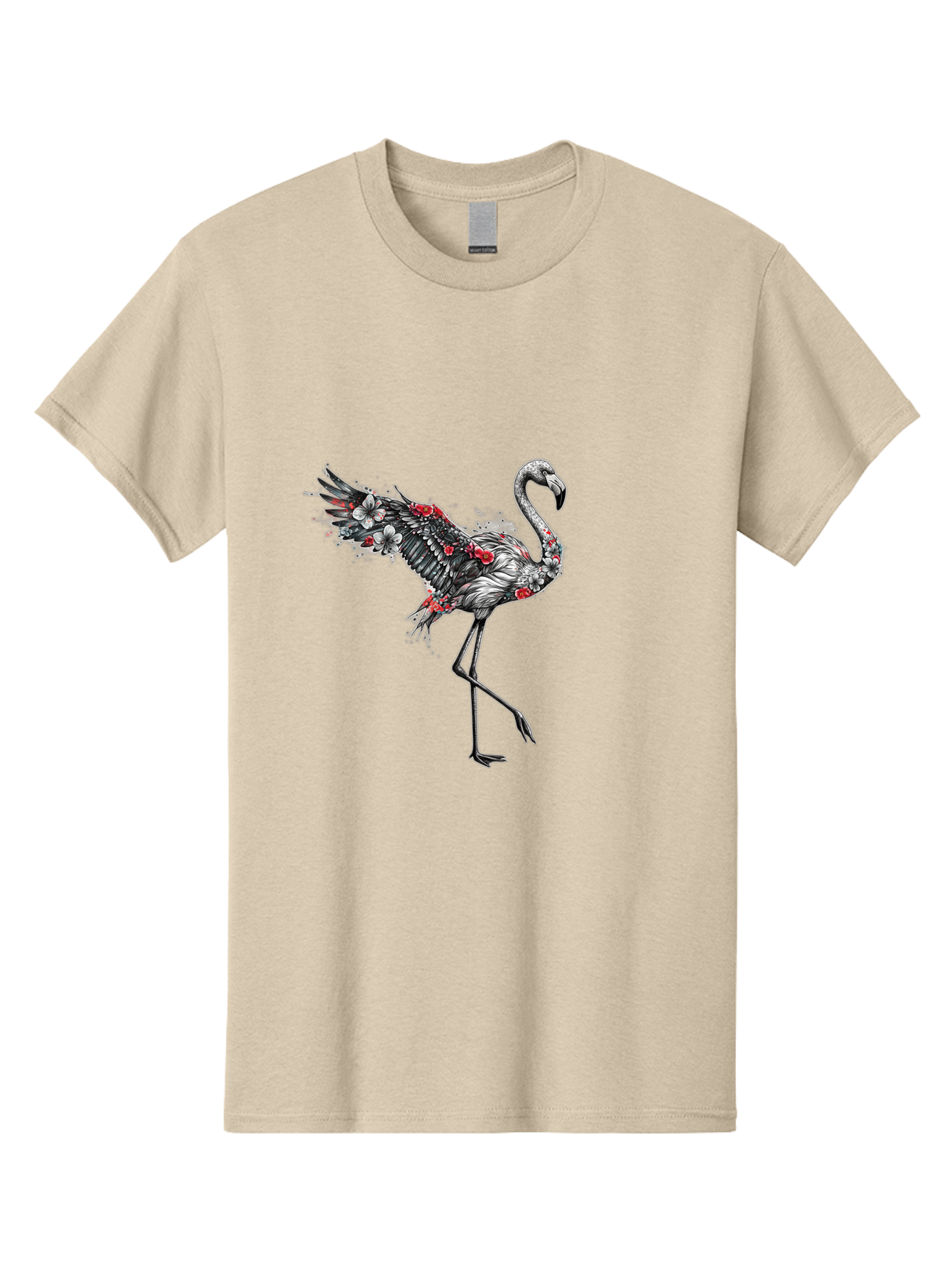 Flamingo-With-Flowers-2 Men'S Graphic Tee, 100% Cotton, Comfortable Casual Summer Wear, Machine Washable, Vintage Camera, Old Camera, Antique Camera, Black Camera, Classic Photography, Photography Equipment, Nostalgic Device, Film Camera, Bak601
