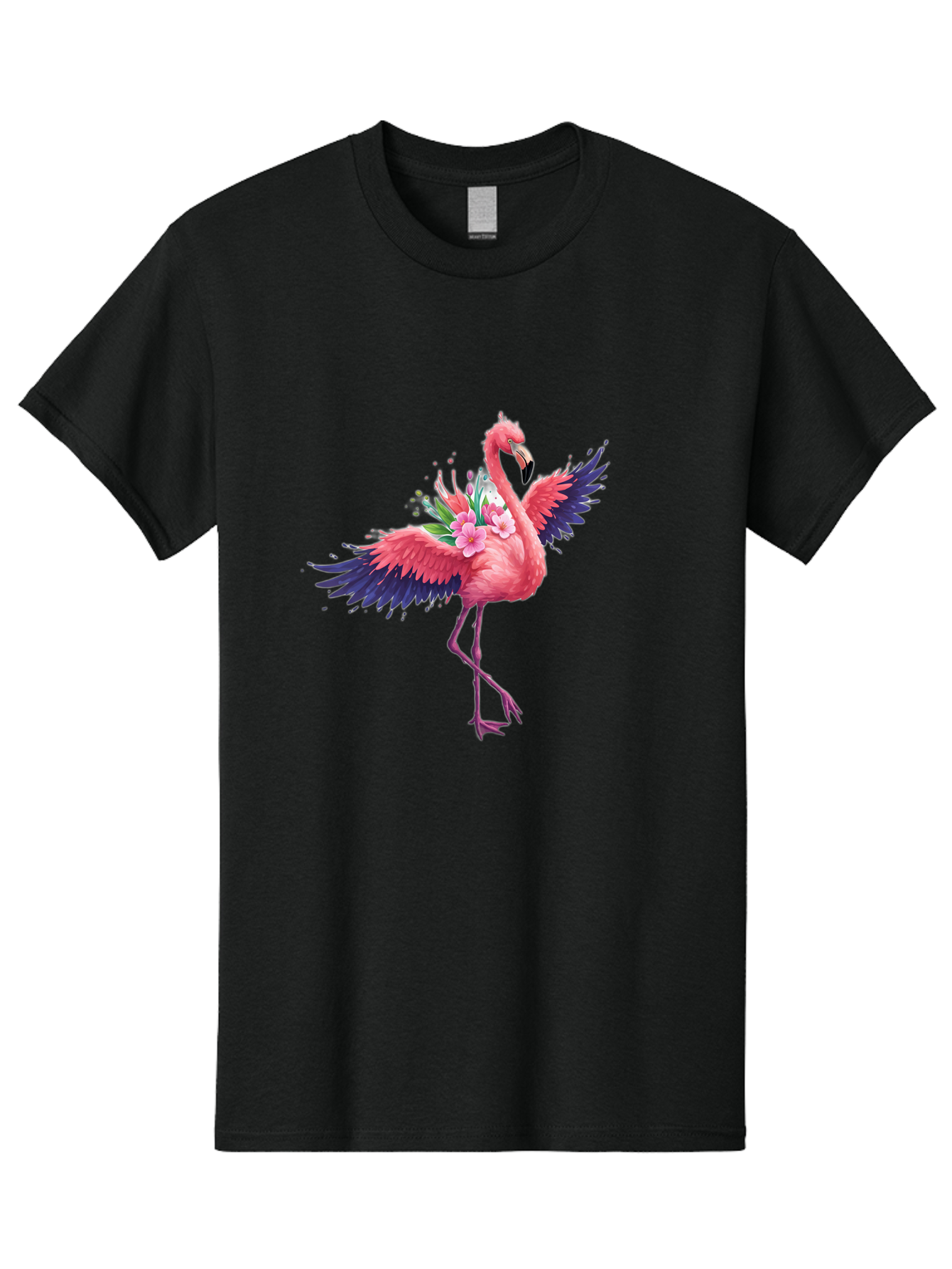Flamingo-With-Flowers-3 Men'S Graphic Tee, 100% Cotton, Comfortable Casual Summer Wear, Machine Washable, Vintage Camera, Old Camera, Antique Camera, Black Camera, Classic Photography, Photography Equipment, Nostalgic Device, Film Camera, Bak602