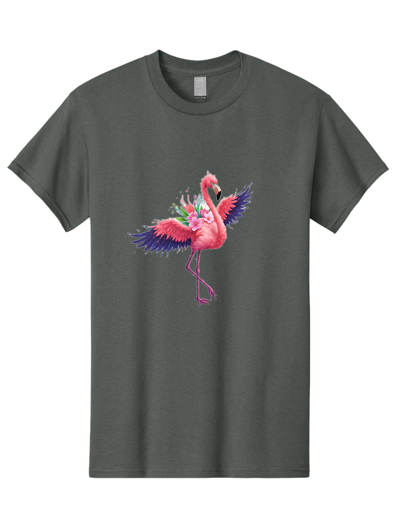 Flamingo-With-Flowers-3 Men'S Graphic Tee, 100% Cotton, Comfortable Casual Summer Wear, Machine Washable, Vintage Camera, Old Camera, Antique Camera, Black Camera, Classic Photography, Photography Equipment, Nostalgic Device, Film Camera, Bak602