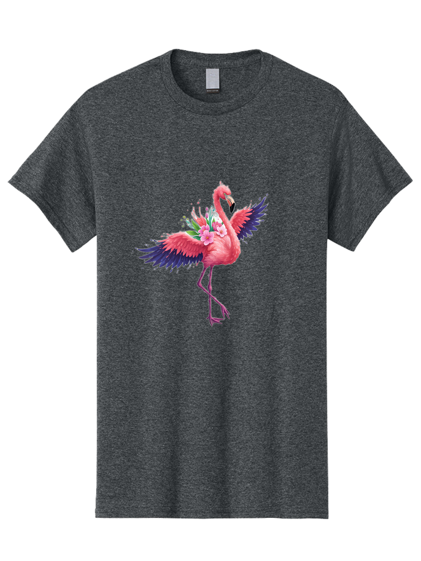 Flamingo-With-Flowers-3 Men'S Graphic Tee, 100% Cotton, Comfortable Casual Summer Wear, Machine Washable, Vintage Camera, Old Camera, Antique Camera, Black Camera, Classic Photography, Photography Equipment, Nostalgic Device, Film Camera, Bak602