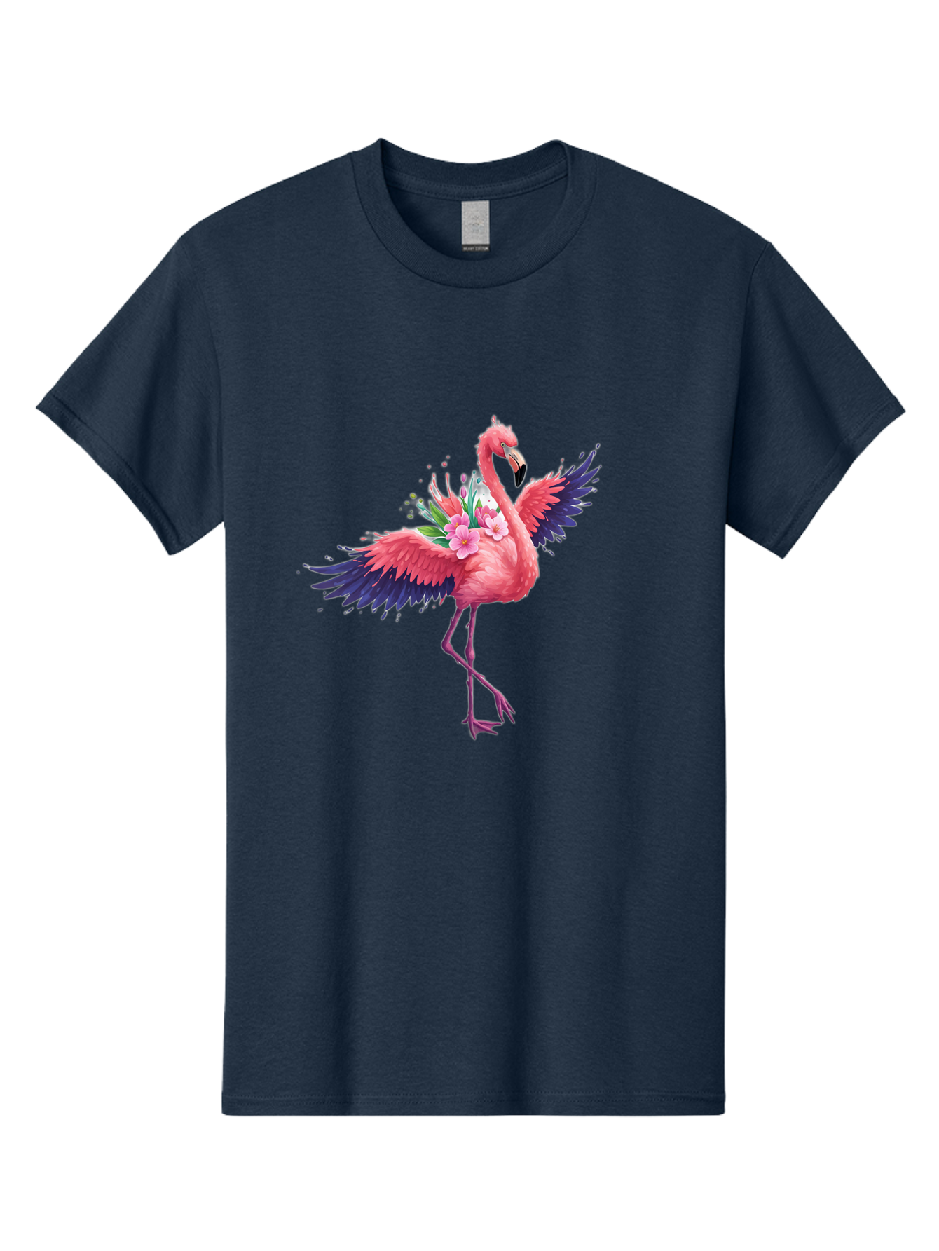 Flamingo-With-Flowers-3 Men'S Graphic Tee, 100% Cotton, Comfortable Casual Summer Wear, Machine Washable, Vintage Camera, Old Camera, Antique Camera, Black Camera, Classic Photography, Photography Equipment, Nostalgic Device, Film Camera, Bak602