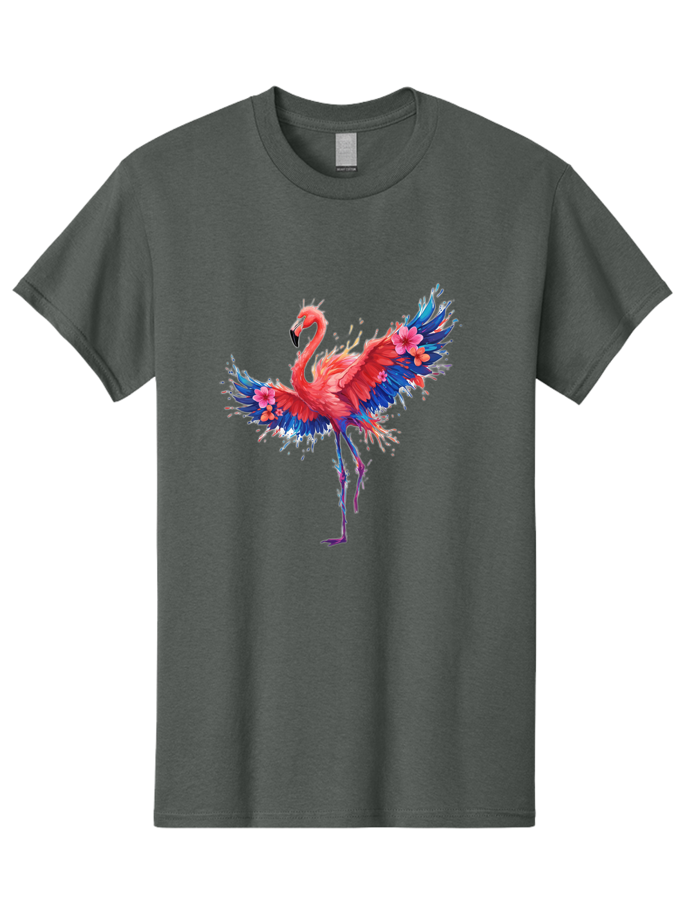 Flamingo-With-Flowers Men'S Graphic Tee, 100% Cotton, Comfortable Casual Summer Wear, Machine Washable, Vintage Camera, Old Camera, Antique Camera, Black Camera, Classic Photography, Photography Equipment, Nostalgic Device, Film Camera, Bak603