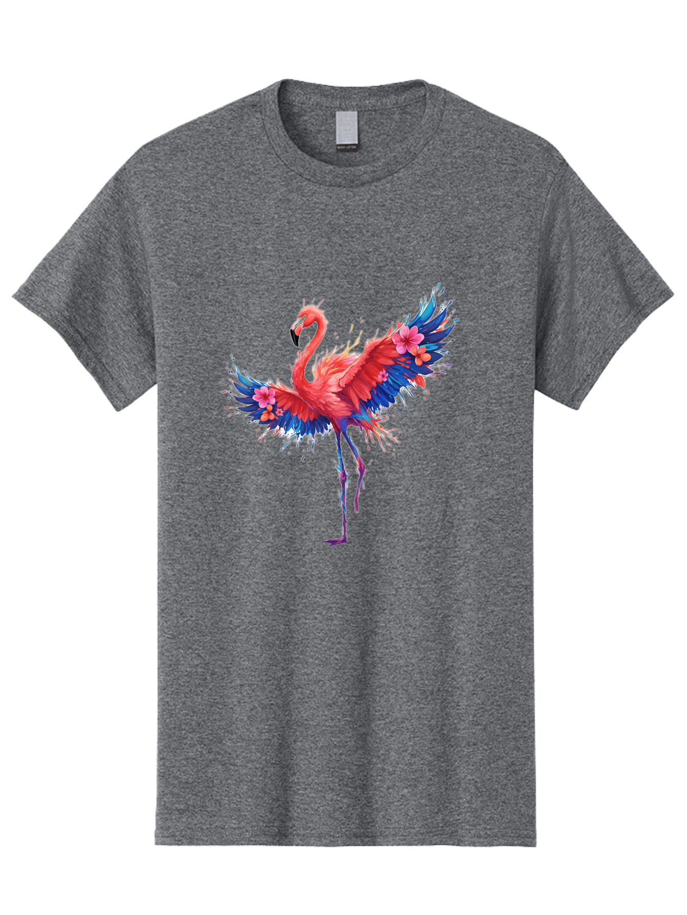 Flamingo-With-Flowers Men'S Graphic Tee, 100% Cotton, Comfortable Casual Summer Wear, Machine Washable, Vintage Camera, Old Camera, Antique Camera, Black Camera, Classic Photography, Photography Equipment, Nostalgic Device, Film Camera, Bak603