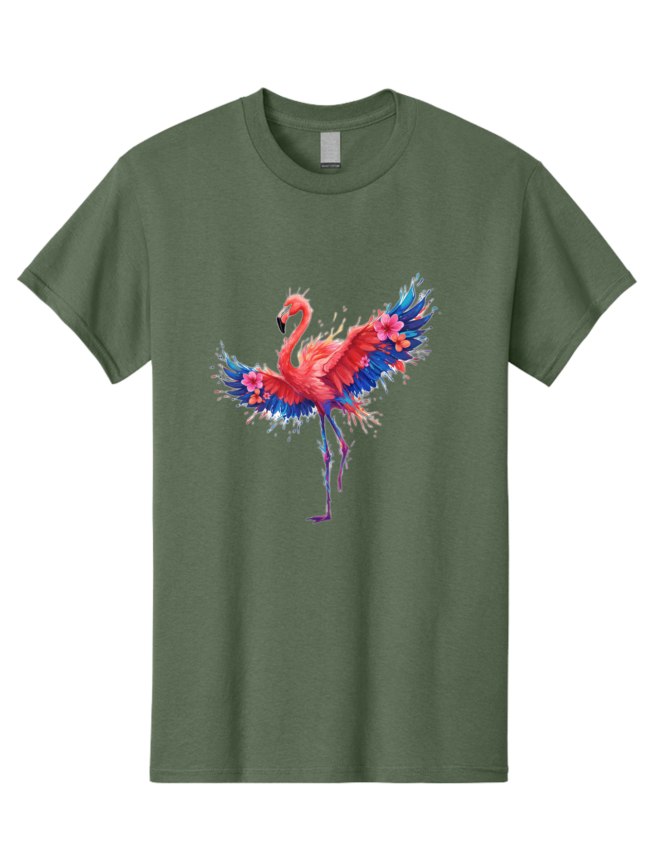 Flamingo-With-Flowers Men'S Graphic Tee, 100% Cotton, Comfortable Casual Summer Wear, Machine Washable, Vintage Camera, Old Camera, Antique Camera, Black Camera, Classic Photography, Photography Equipment, Nostalgic Device, Film Camera, Bak603