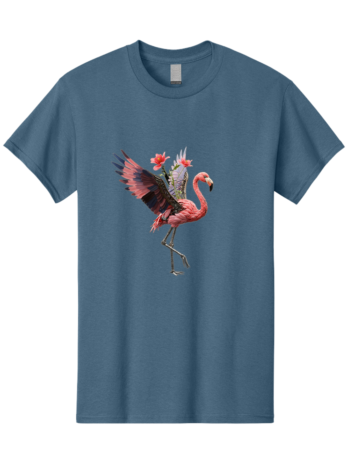 Flamingo-With-Robot-Parts Men'S Graphic Tee, 100% Cotton, Comfortable Casual Summer Wear, Machine Washable, Vintage Camera, Old Camera, Antique Camera, Black Camera, Classic Photography, Photography Equipment, Nostalgic Device, Film Camera, Bak604
