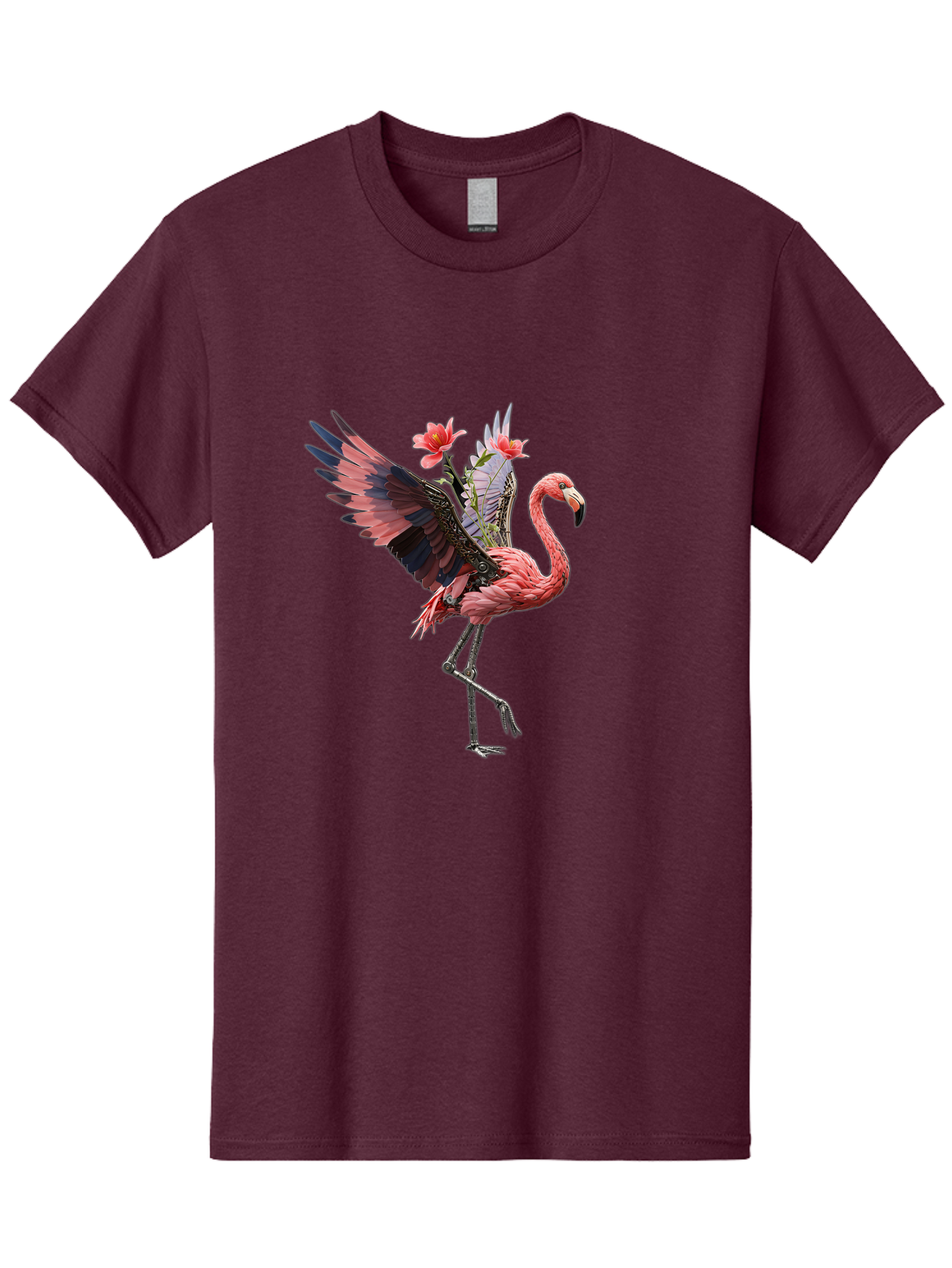 Flamingo-With-Robot-Parts Men'S Graphic Tee, 100% Cotton, Comfortable Casual Summer Wear, Machine Washable, Vintage Camera, Old Camera, Antique Camera, Black Camera, Classic Photography, Photography Equipment, Nostalgic Device, Film Camera, Bak604