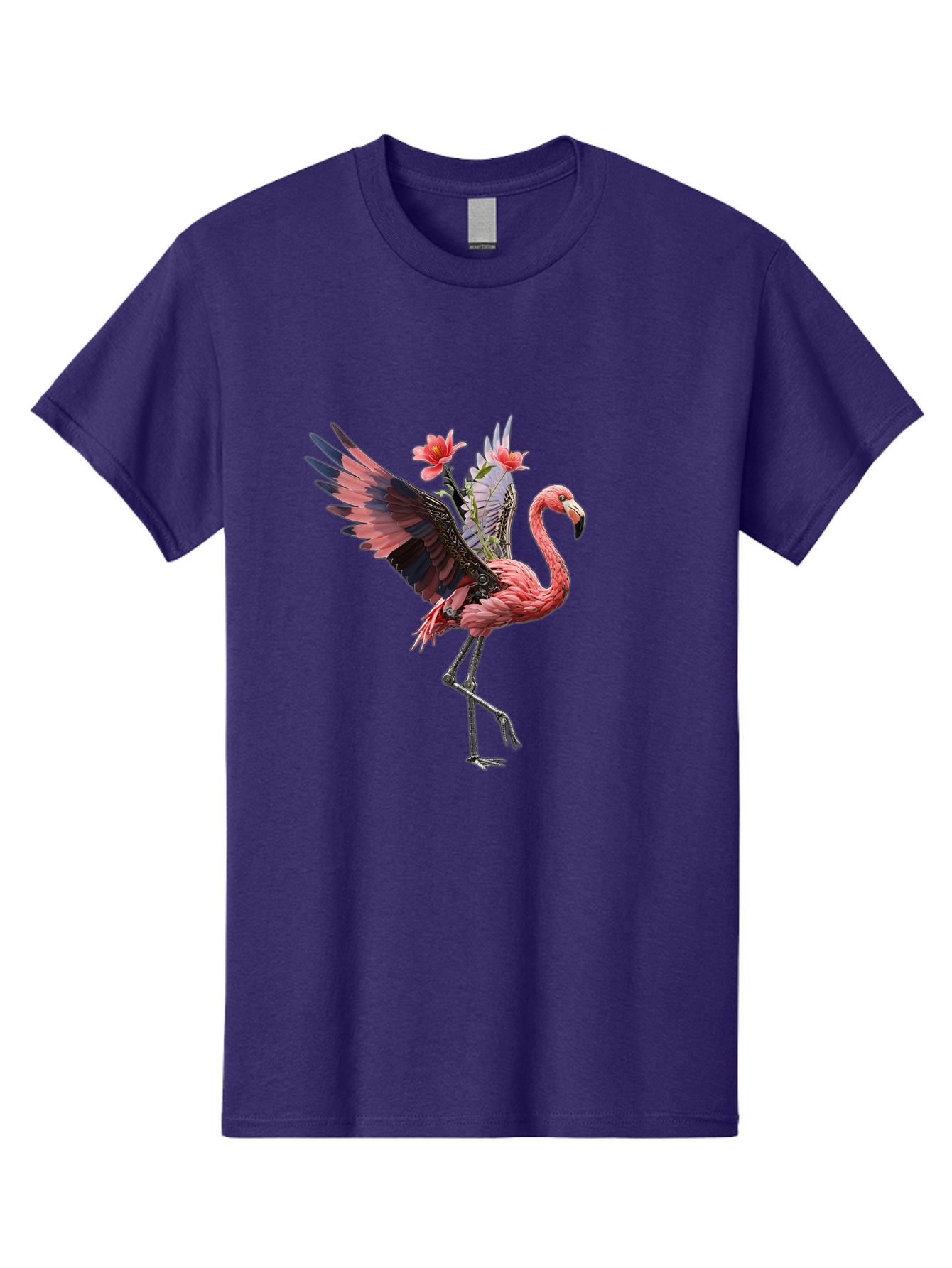 Flamingo-With-Robot-Parts Men'S Graphic Tee, 100% Cotton, Comfortable Casual Summer Wear, Machine Washable, Vintage Camera, Old Camera, Antique Camera, Black Camera, Classic Photography, Photography Equipment, Nostalgic Device, Film Camera, Bak604