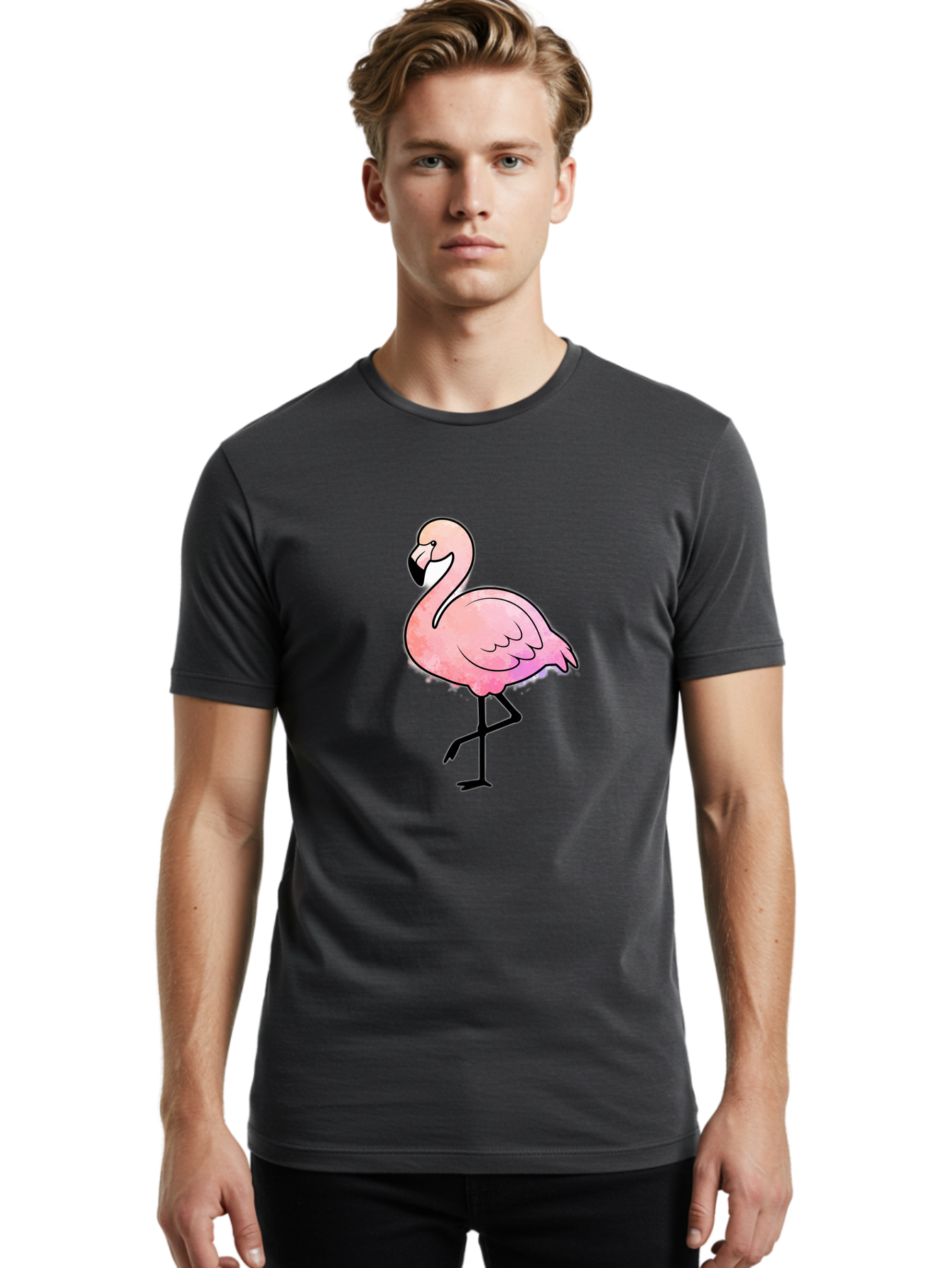 Flamingo Men'S Graphic Tee, 100% Cotton, Comfortable Casual Summer Wear, Machine Washable, Vintage Camera, Old Camera, Antique Camera, Black Camera, Classic Photography, Photography Equipment, Nostalgic Device, Film Camera, Camera Art Bak605