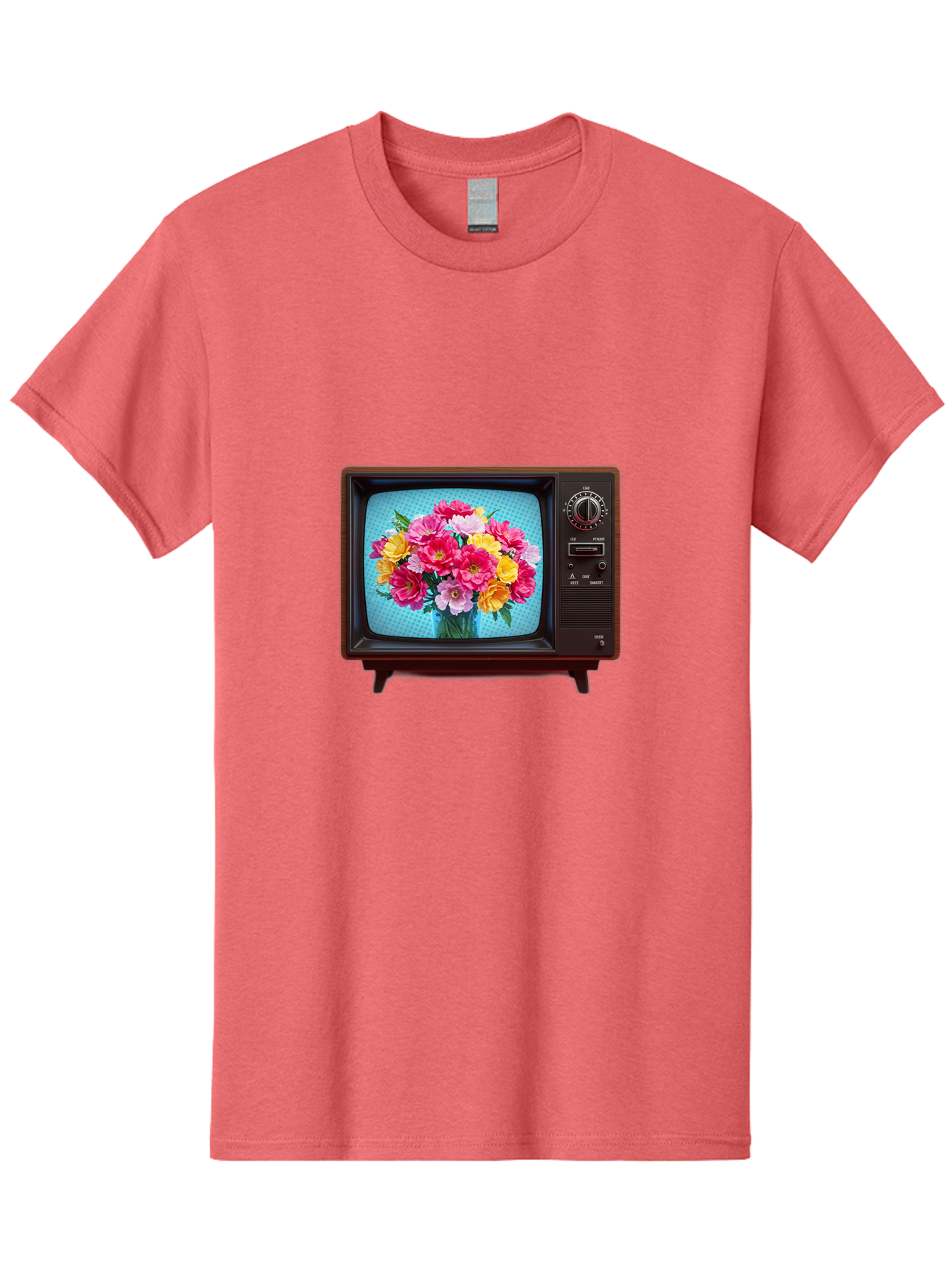 Floral-Bouquet-Tv Men'S Graphic Tee, 100% Cotton, Comfortable Casual Summer Wear, Machine Washable, Vintage Camera, Old Camera, Antique Camera, Black Camera, Classic Photography, Photography Equipment, Nostalgic Device, Film Camera, Camera Art Bak607