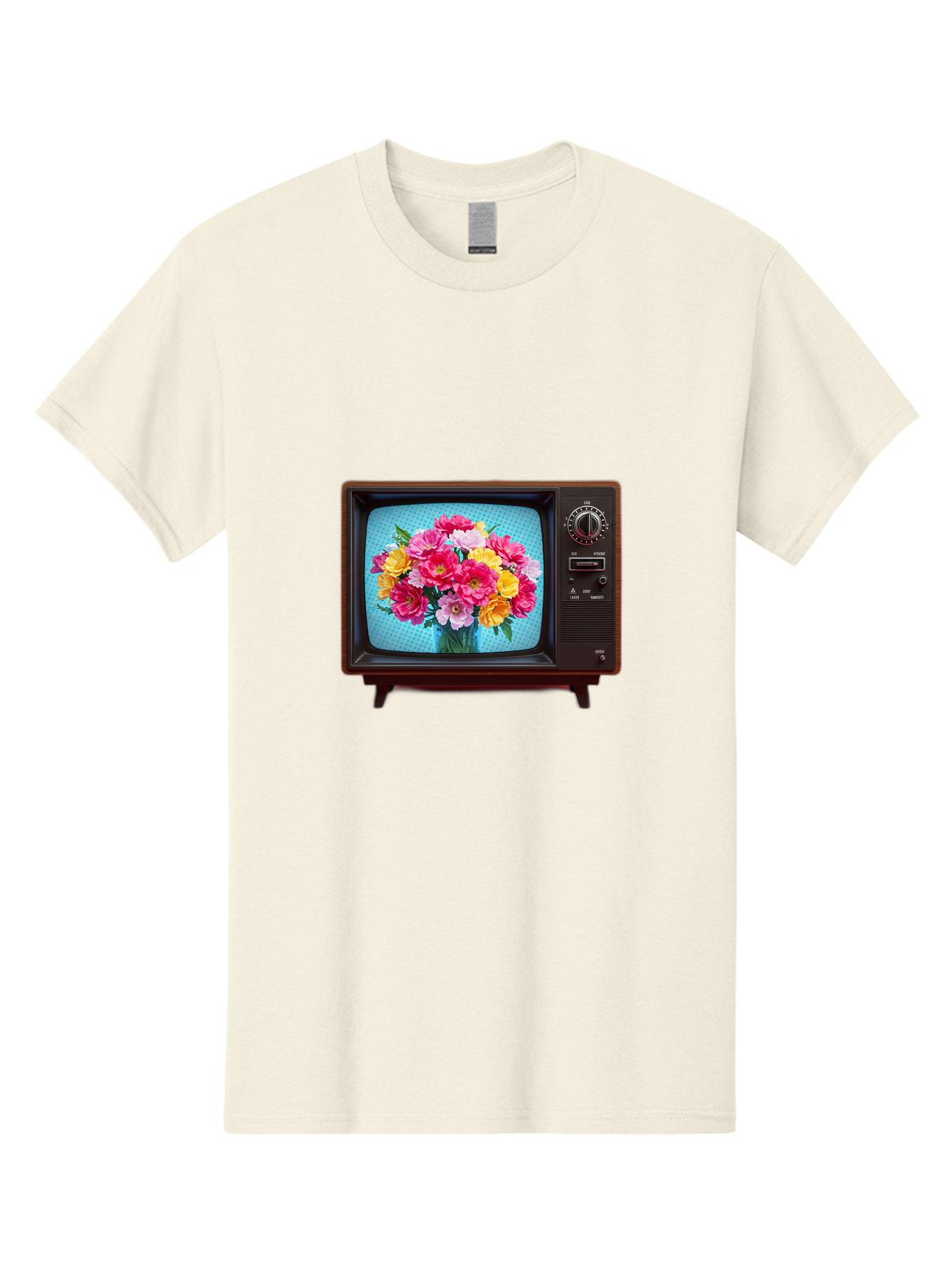 Floral-Bouquet-Tv Men'S Graphic Tee, 100% Cotton, Comfortable Casual Summer Wear, Machine Washable, Vintage Camera, Old Camera, Antique Camera, Black Camera, Classic Photography, Photography Equipment, Nostalgic Device, Film Camera, Camera Art Bak607