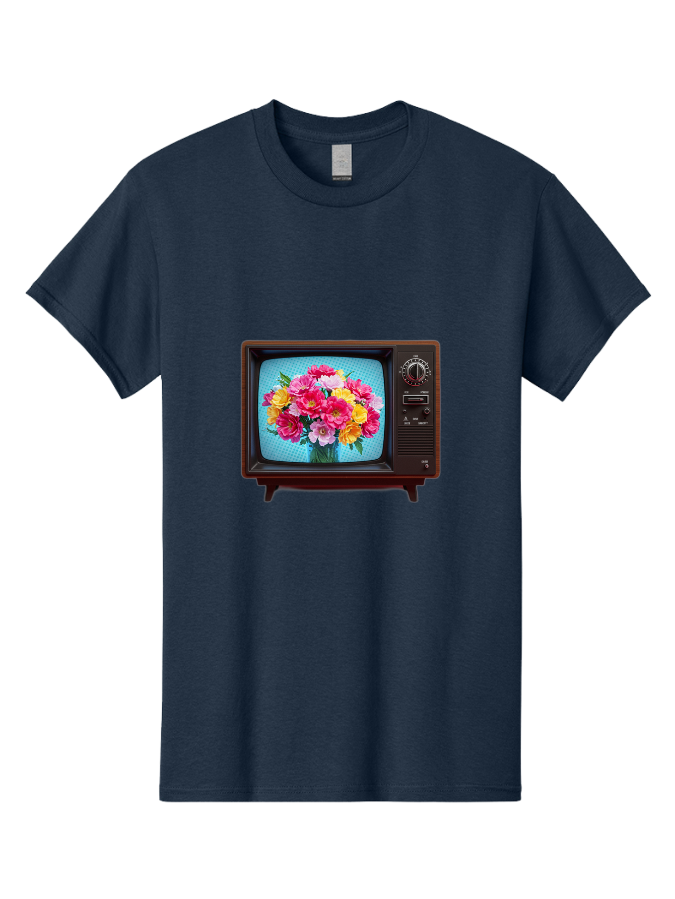 Floral-Bouquet-Tv Men'S Graphic Tee, 100% Cotton, Comfortable Casual Summer Wear, Machine Washable, Vintage Camera, Old Camera, Antique Camera, Black Camera, Classic Photography, Photography Equipment, Nostalgic Device, Film Camera, Camera Art Bak607