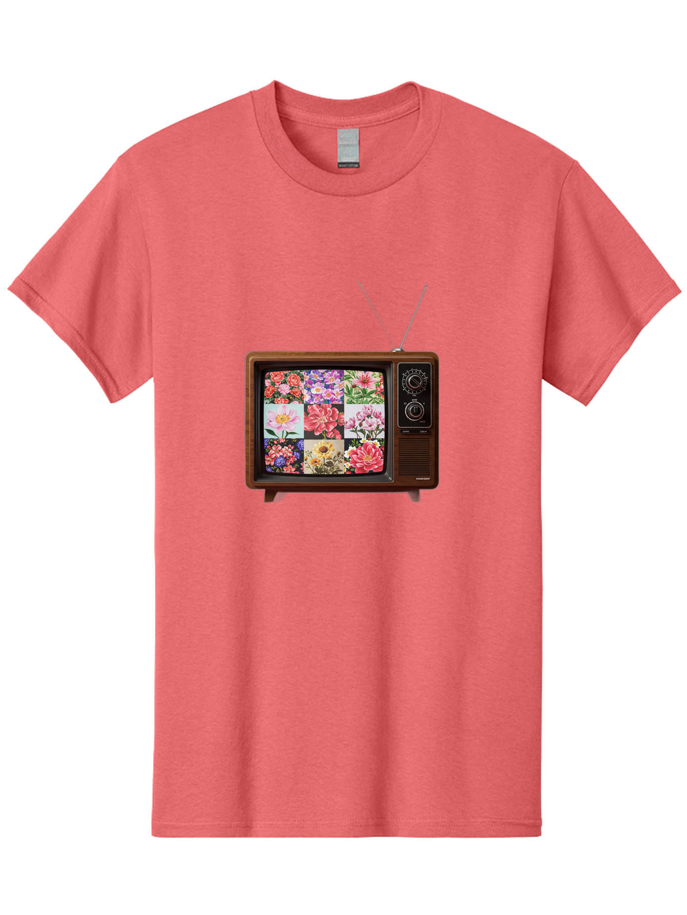 Flower-Collage-Tv Men'S Graphic Tee, 100% Cotton, Comfortable Casual Summer Wear, Machine Washable, Vintage Camera, Old Camera, Antique Camera, Black Camera, Classic Photography, Photography Equipment, Nostalgic Device, Film Camera, Camera Art Bak612