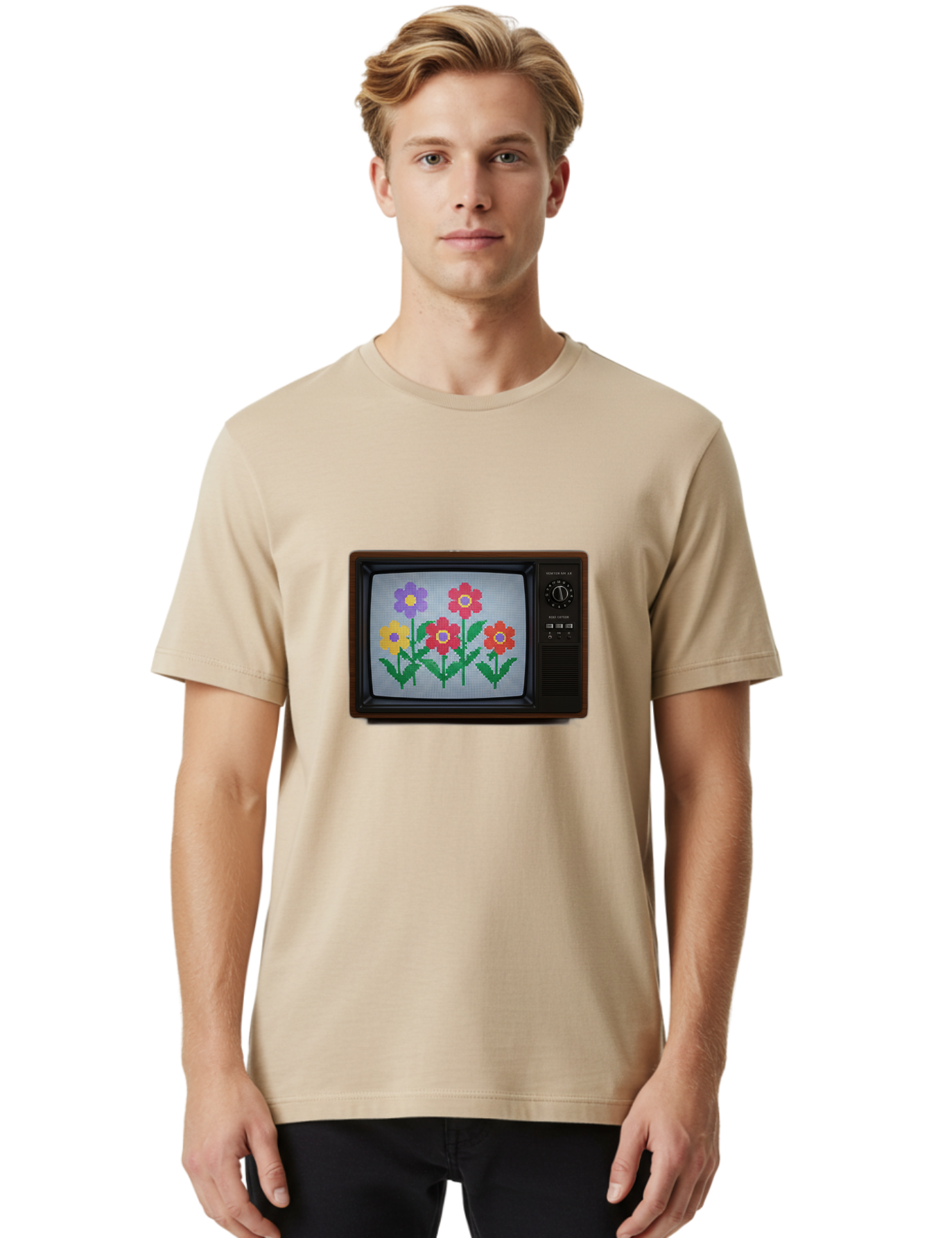 Flowers-Tv Men'S Graphic Tee, 100% Cotton, Comfortable Casual Summer Wear, Machine Washable, Vintage Camera, Old Camera, Antique Camera, Black Camera, Classic Photography, Photography Equipment, Nostalgic Device, Film Camera, Camera Art Bak613