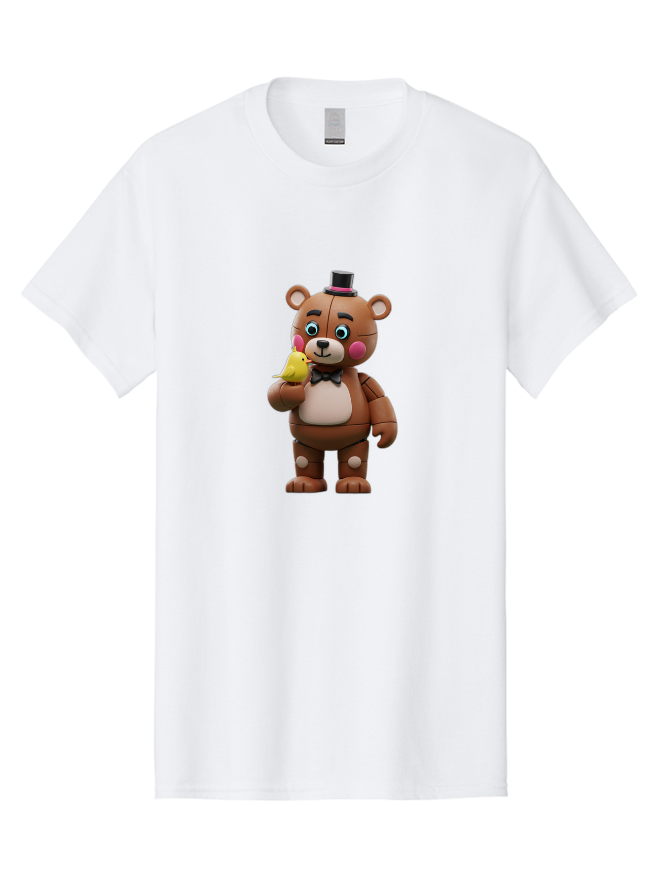 Freddy-Fazbear-With-Bird Men'S Graphic Tee, 100% Cotton, Comfortable Casual Summer Wear, Machine Washable, Vintage Camera, Old Camera, Antique Camera, Black Camera, Classic Photography, Photography Equipment, Nostalgic Device, Film Camera, Bak631