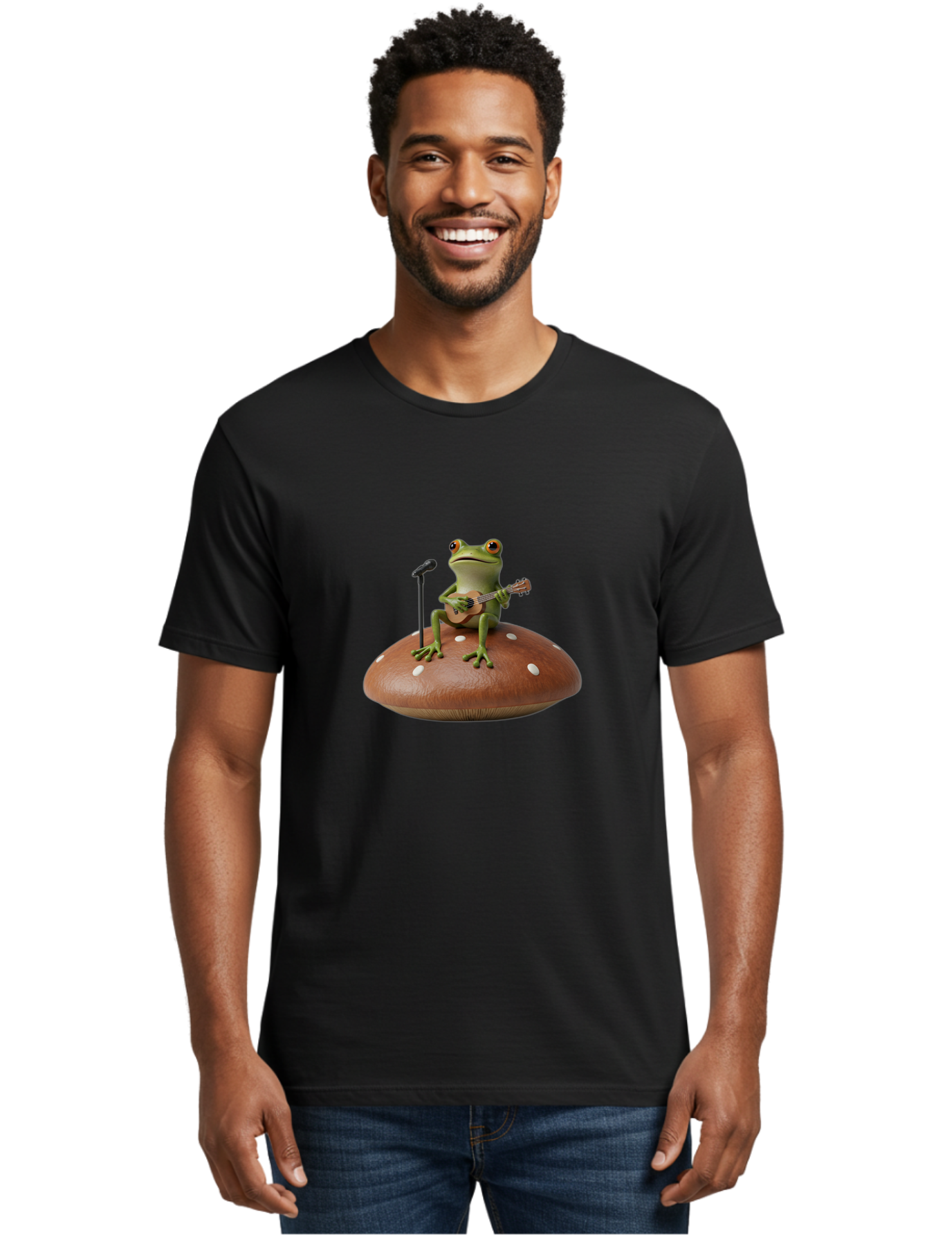 Frog-Playing-Ukulele Men'S Graphic Tee, 100% Cotton, Comfortable Casual Summer Wear, Machine Washable, Vintage Camera, Old Camera, Antique Camera, Black Camera, Classic Photography, Photography Equipment, Nostalgic Device, Film Camera, Bak641