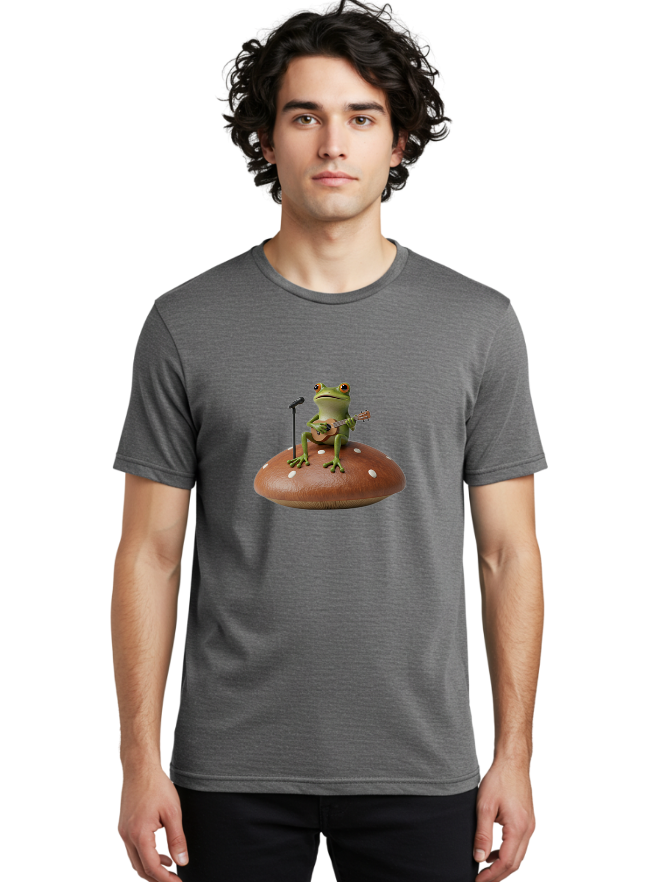 Frog-Playing-Ukulele Men'S Graphic Tee, 100% Cotton, Comfortable Casual Summer Wear, Machine Washable, Vintage Camera, Old Camera, Antique Camera, Black Camera, Classic Photography, Photography Equipment, Nostalgic Device, Film Camera, Bak641