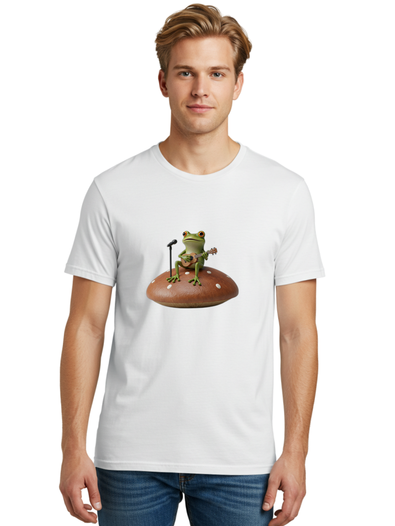 Frog-Playing-Ukulele Men'S Graphic Tee, 100% Cotton, Comfortable Casual Summer Wear, Machine Washable, Vintage Camera, Old Camera, Antique Camera, Black Camera, Classic Photography, Photography Equipment, Nostalgic Device, Film Camera, Bak641