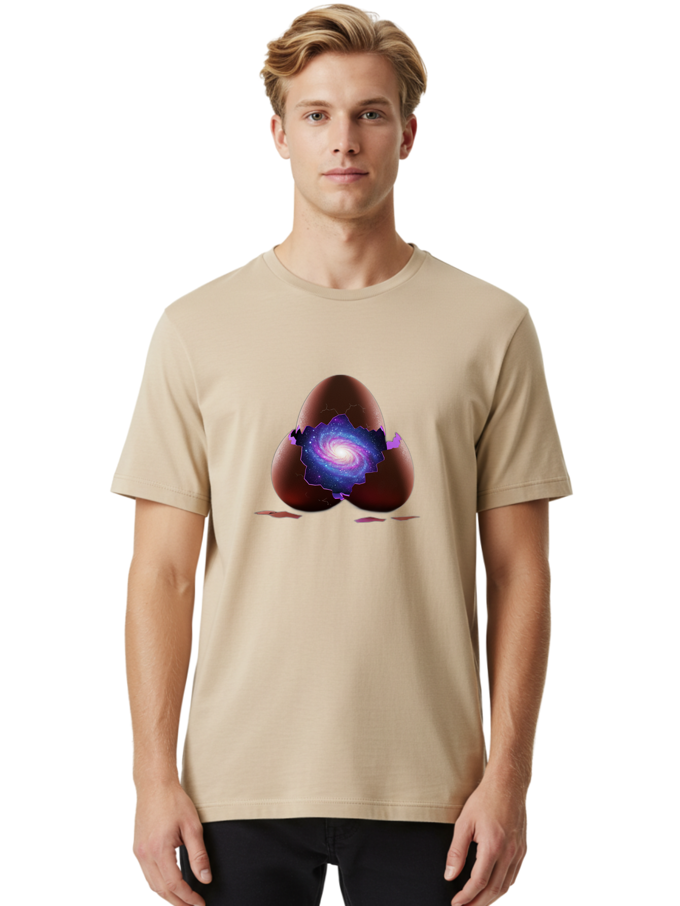 Galaxy-Hatching-From-Egg Men'S Graphic Tee, 100% Cotton, Comfortable Casual Summer Wear, Machine Washable, Vintage Camera, Old Camera, Antique Camera, Black Camera, Classic Photography, Photography Equipment, Nostalgic Device, Film Camera, Bak651