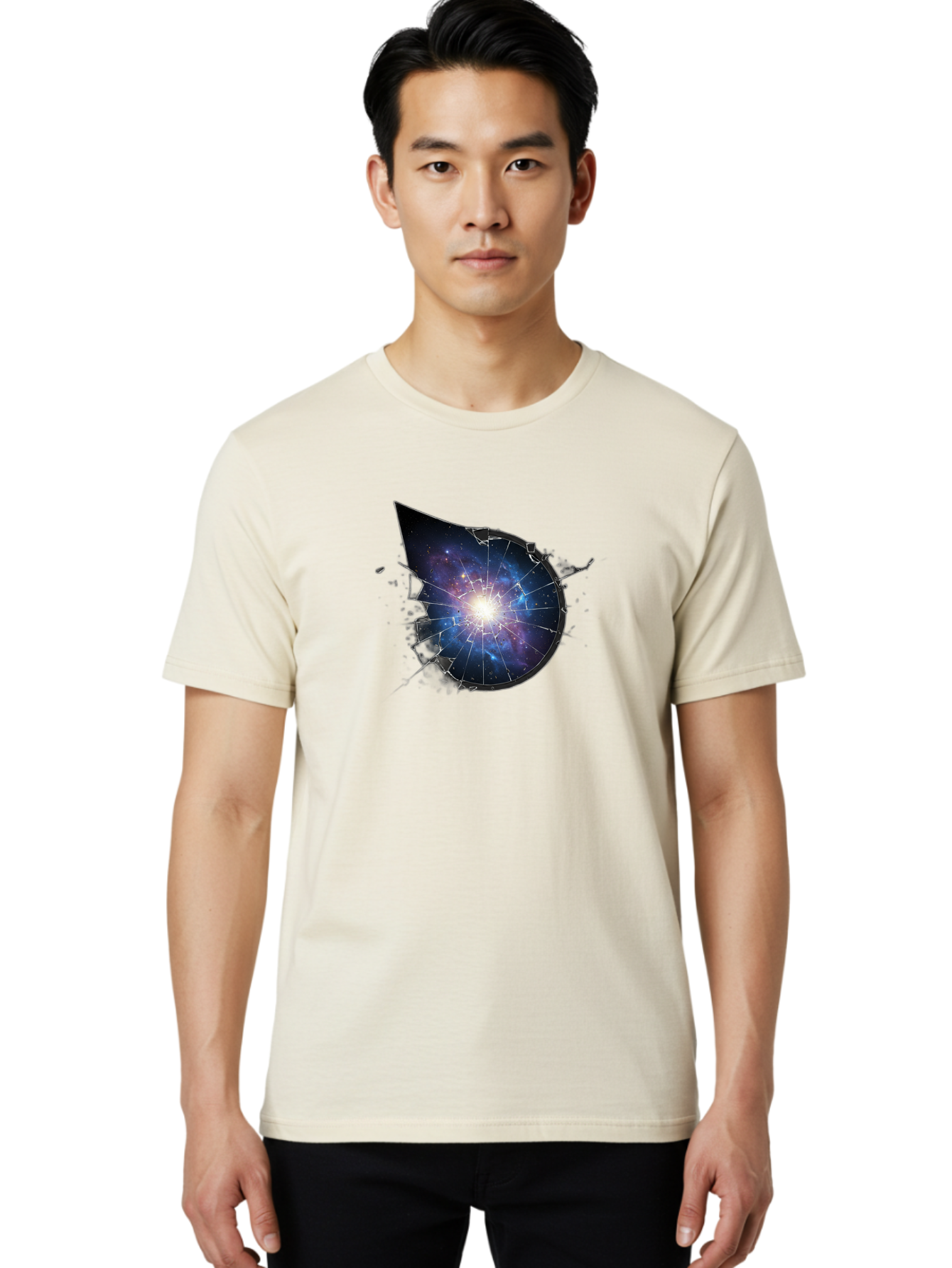 Galaxy-Water-Drop Men'S Graphic Tee, 100% Cotton, Comfortable Casual Summer Wear, Machine Washable, Vintage Camera, Old Camera, Antique Camera, Black Camera, Classic Photography, Photography Equipment, Nostalgic Device, Film Camera, Camera Art Bak655