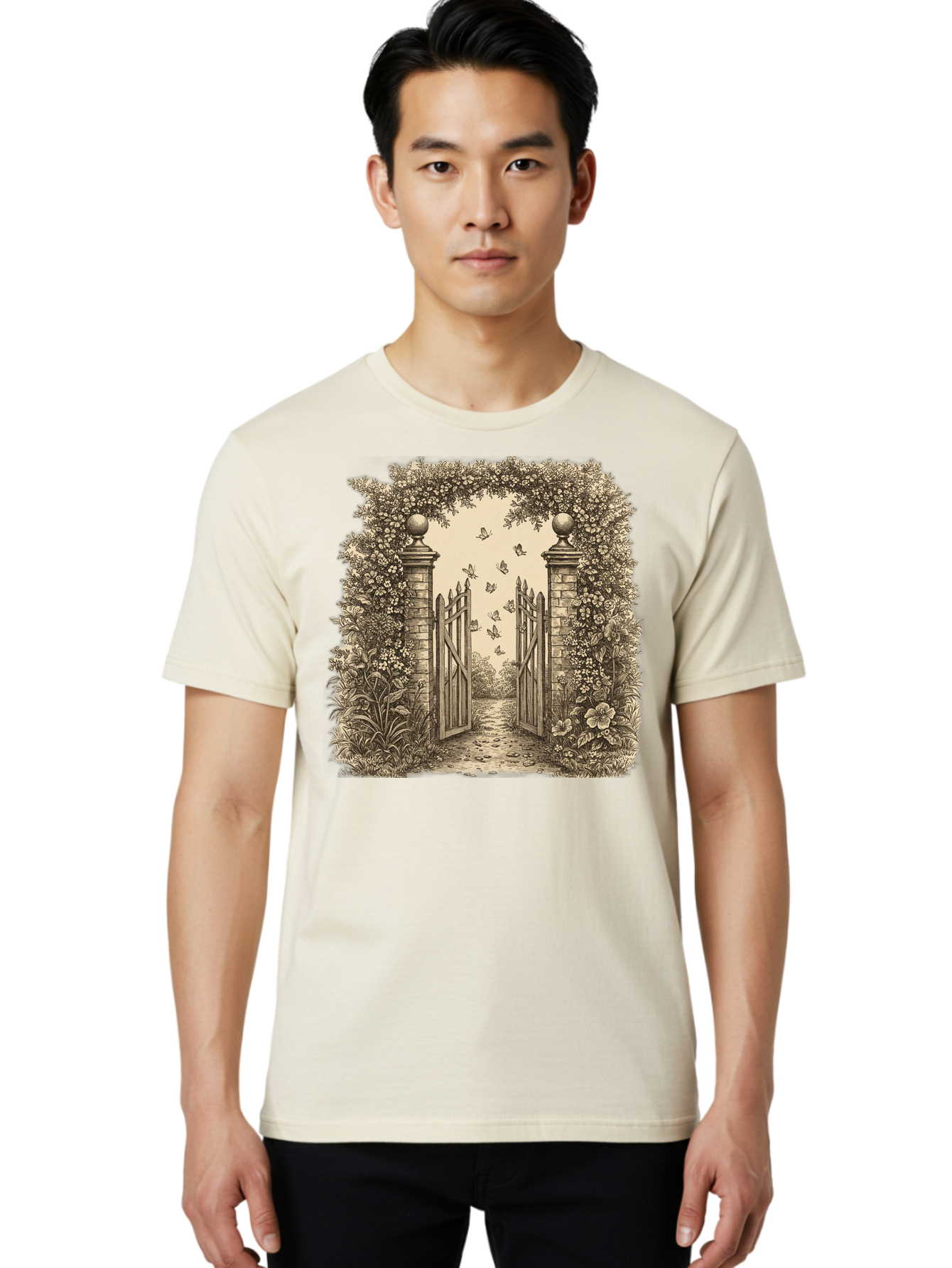 Garden-Gate Men'S Graphic Tee, 100% Cotton, Comfortable Casual Summer Wear, Machine Washable, Vintage Camera, Old Camera, Antique Camera, Black Camera, Classic Photography, Photography Equipment, Nostalgic Device, Film Camera, Camera Art Bak657