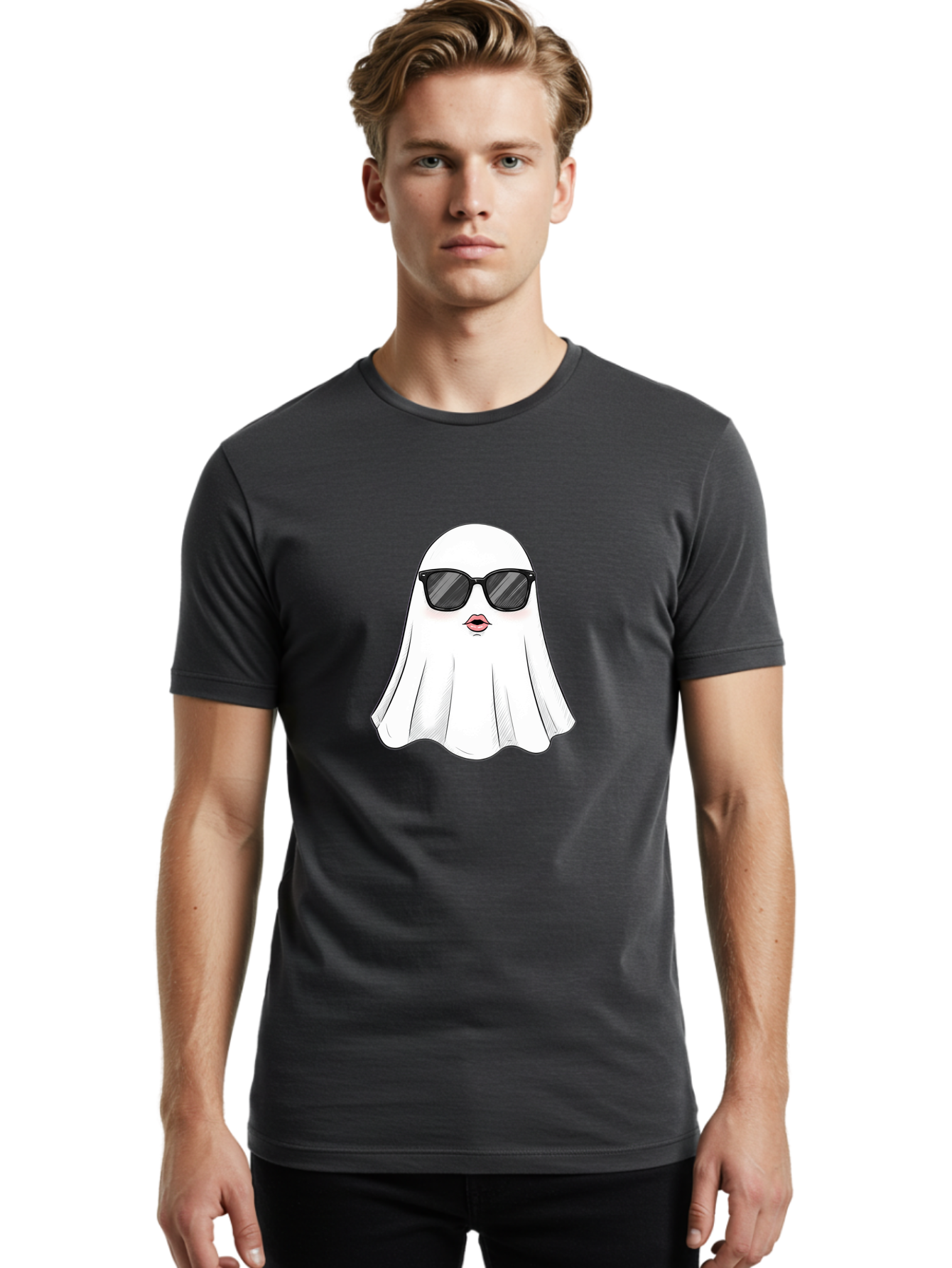 Ghost-Sunglasses-2 Men'S Graphic Tee, 100% Cotton, Comfortable Casual Summer Wear, Machine Washable, Vintage Camera, Old Camera, Antique Camera, Black Camera, Classic Photography, Photography Equipment, Nostalgic Device, Film Camera, Bak669