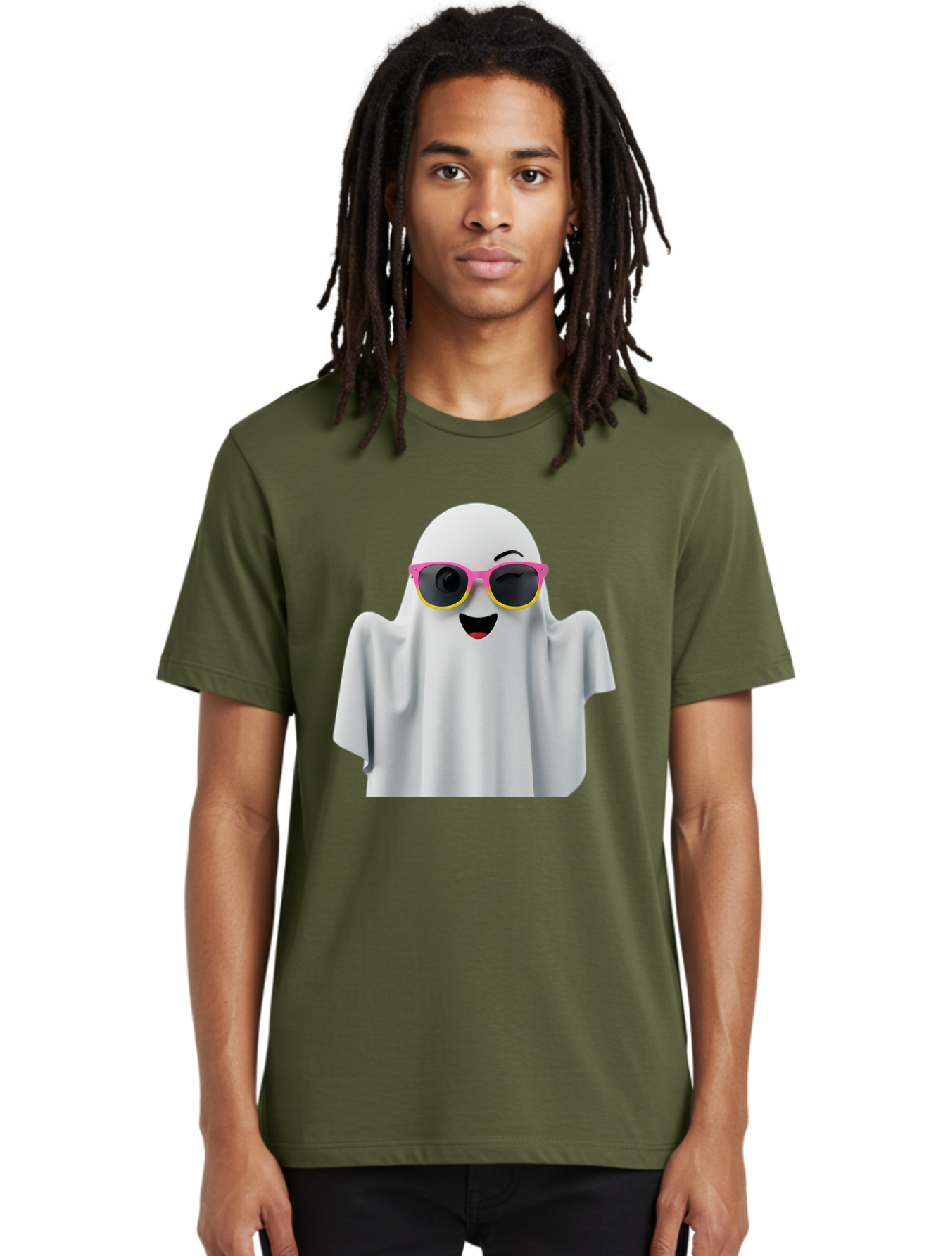 Ghost-Sunglasses Men'S Graphic Tee, 100% Cotton, Comfortable Casual Summer Wear, Machine Washable, Vintage Camera, Old Camera, Antique Camera, Black Camera, Classic Photography, Photography Equipment, Nostalgic Device, Film Camera, Camera Art Bak671