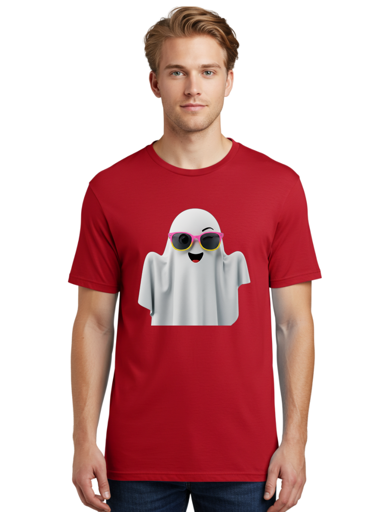 Ghost-Sunglasses Men'S Graphic Tee, 100% Cotton, Comfortable Casual Summer Wear, Machine Washable, Vintage Camera, Old Camera, Antique Camera, Black Camera, Classic Photography, Photography Equipment, Nostalgic Device, Film Camera, Camera Art Bak671