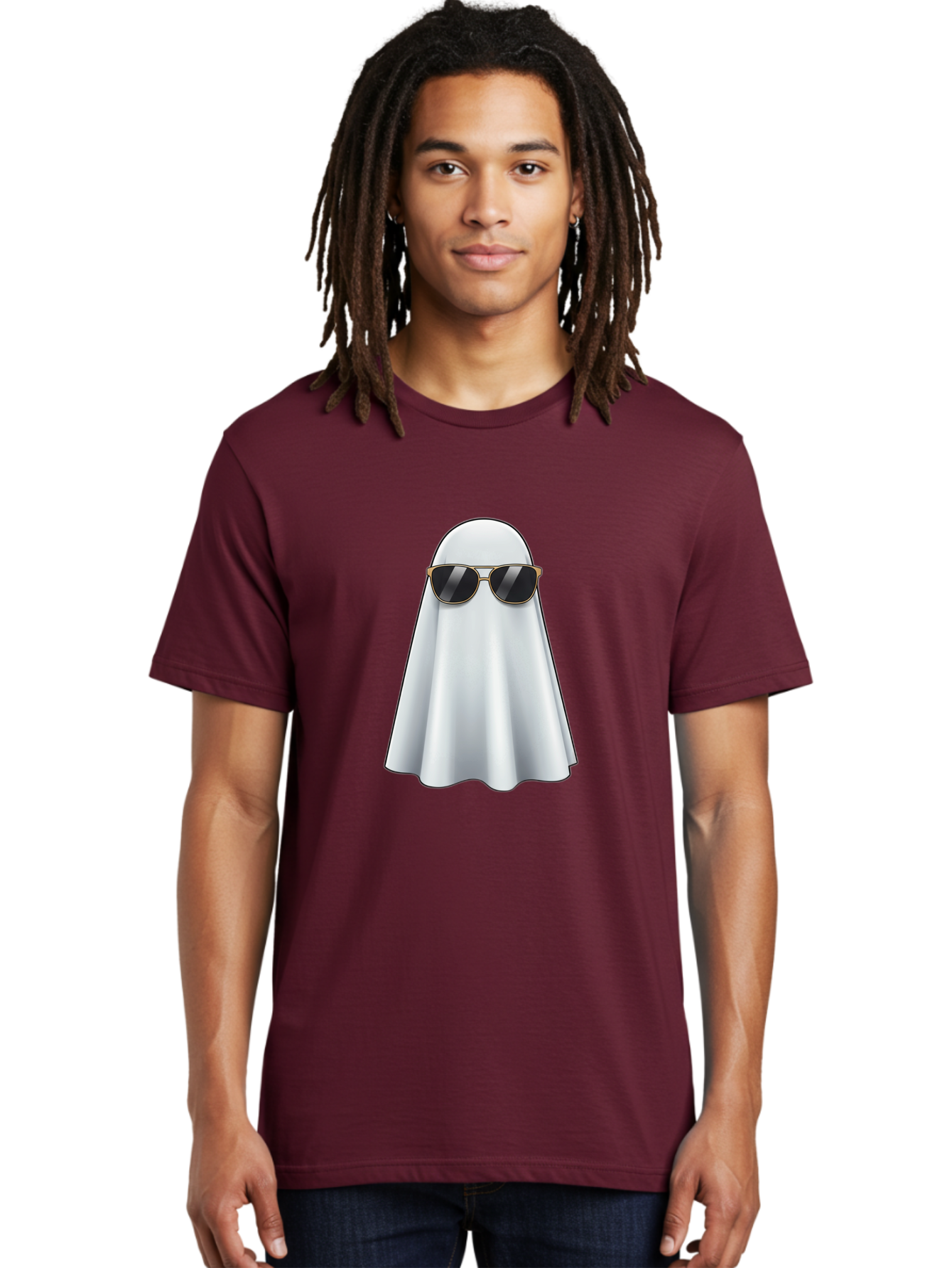 Ghost-Wearing-Sunglasses Men'S Graphic Tee, 100% Cotton, Comfortable Casual Summer Wear, Machine Washable, Vintage Camera, Old Camera, Antique Camera, Black Camera, Classic Photography, Photography Equipment, Nostalgic Device, Film Camera, Bak677