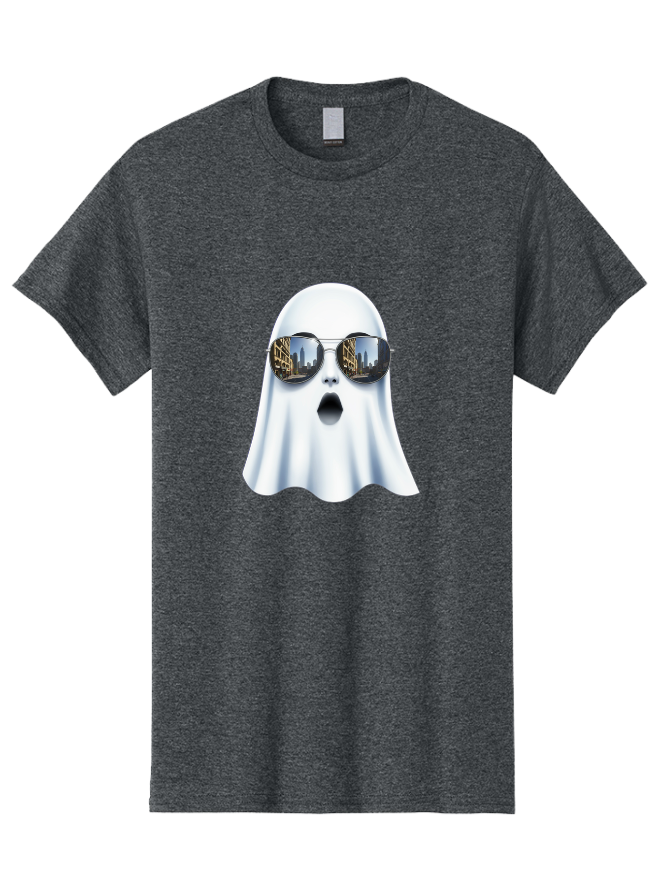 Ghost-With-Sunglasses-1 Men'S Graphic Tee, 100% Cotton, Comfortable Casual Summer Wear, Machine Washable, Vintage Camera, Old Camera, Antique Camera, Black Camera, Classic Photography, Photography Equipment, Nostalgic Device, Film Camera, Bak679