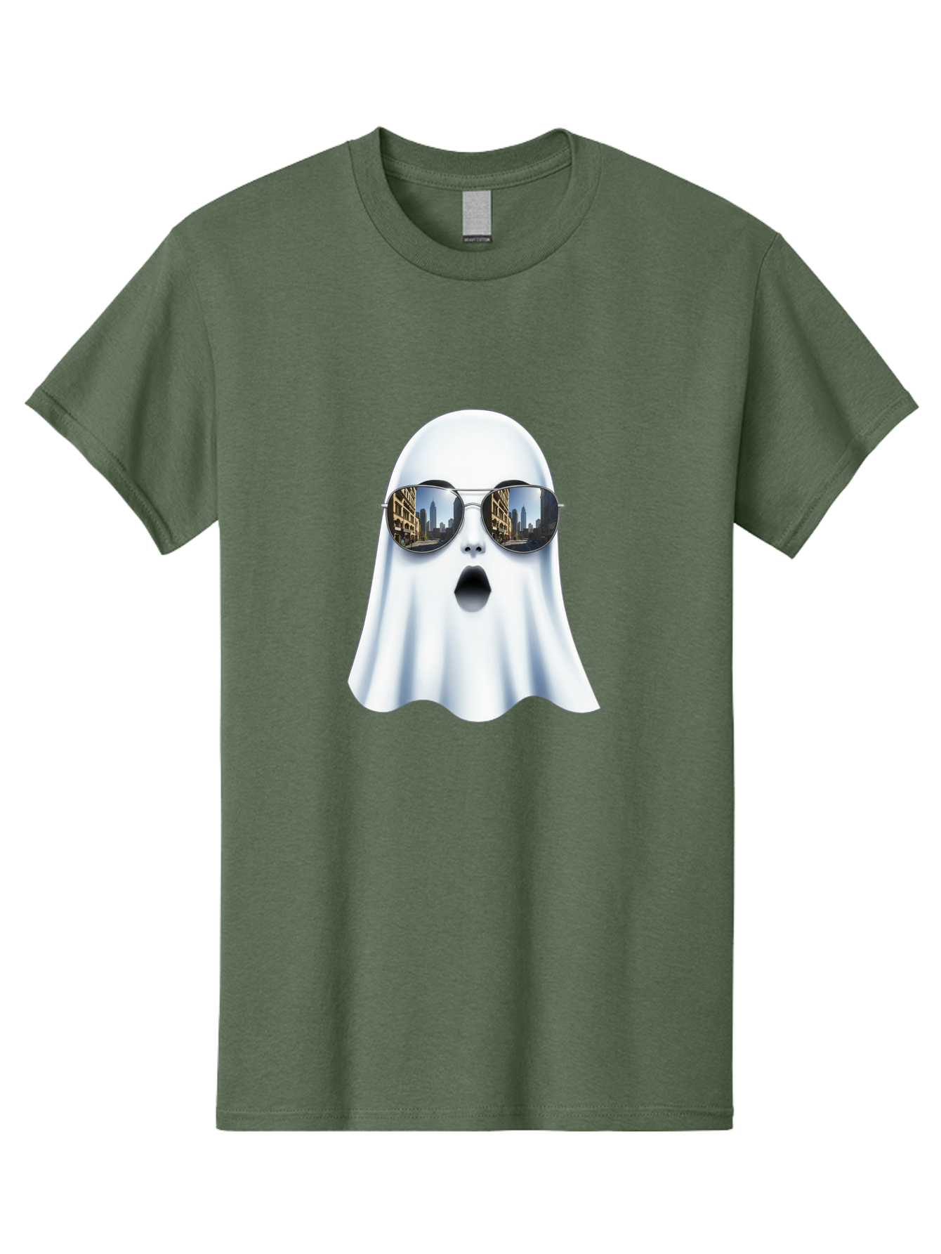 Ghost-With-Sunglasses-1 Men'S Graphic Tee, 100% Cotton, Comfortable Casual Summer Wear, Machine Washable, Vintage Camera, Old Camera, Antique Camera, Black Camera, Classic Photography, Photography Equipment, Nostalgic Device, Film Camera, Bak679