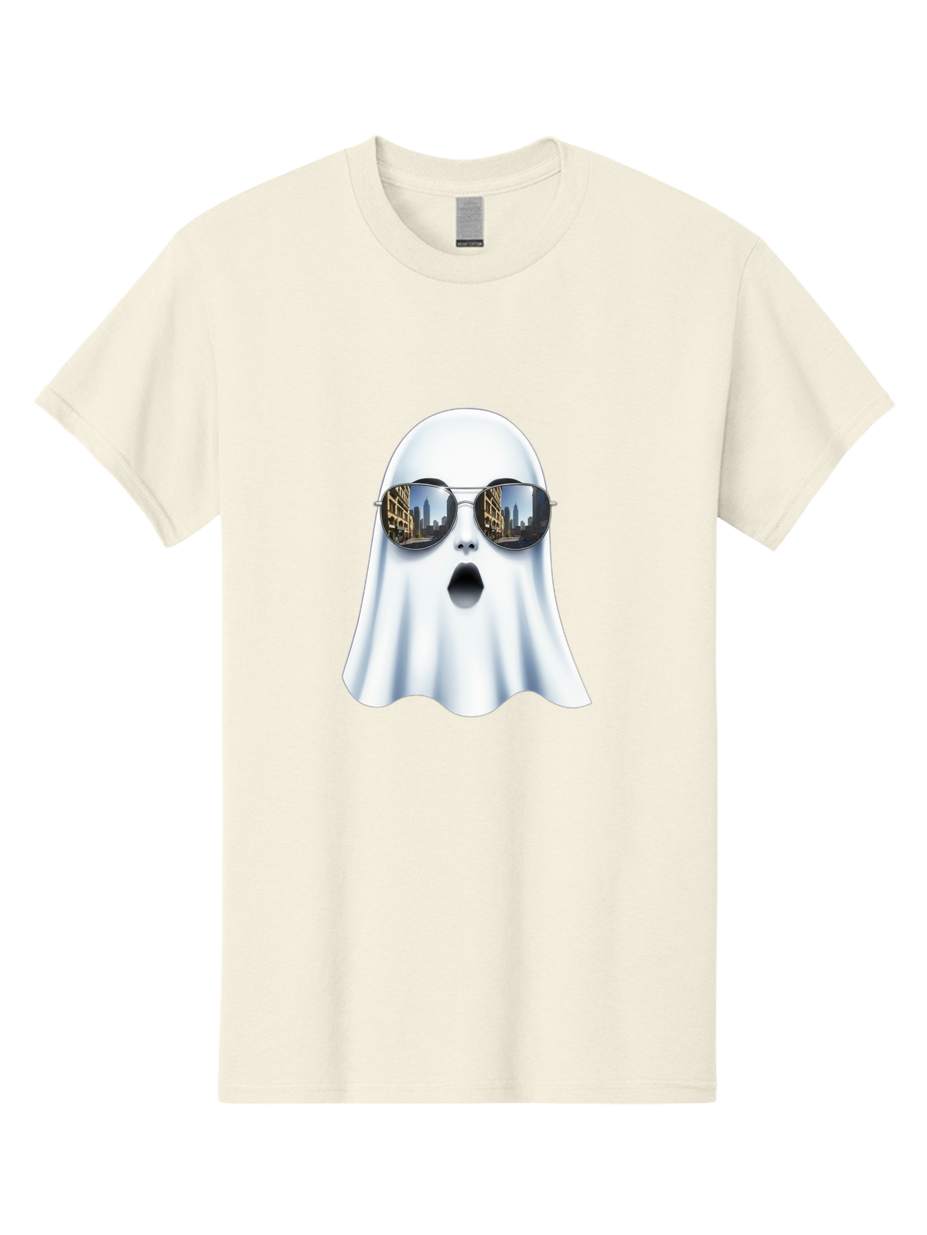 Ghost-With-Sunglasses-1 Men'S Graphic Tee, 100% Cotton, Comfortable Casual Summer Wear, Machine Washable, Vintage Camera, Old Camera, Antique Camera, Black Camera, Classic Photography, Photography Equipment, Nostalgic Device, Film Camera, Bak679