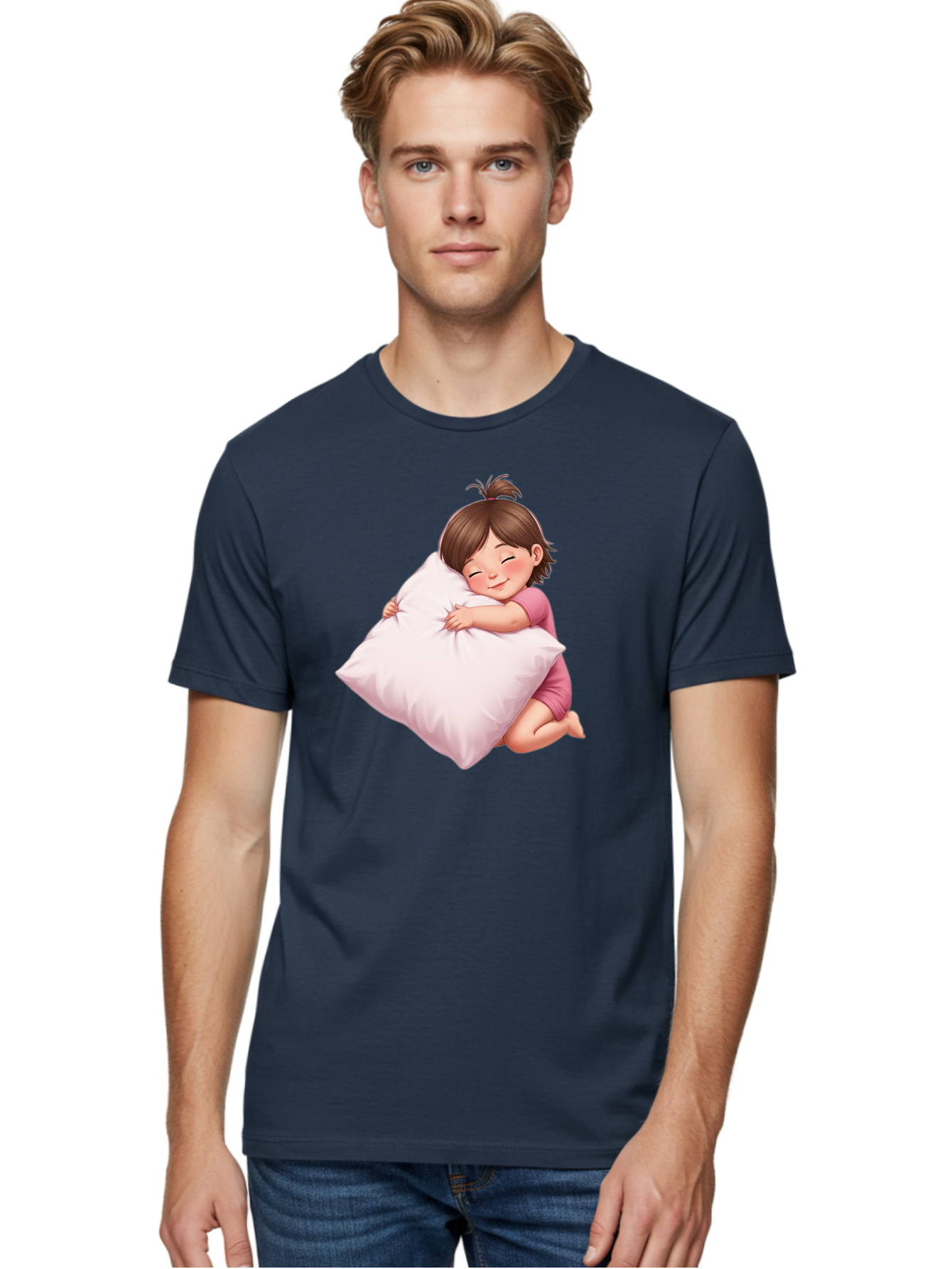 Girl-Hugging-Pillow-1 Men'S Graphic Tee, 100% Cotton, Comfortable Casual Summer Wear, Machine Washable, Vintage Camera, Old Camera, Antique Camera, Black Camera, Classic Photography, Photography Equipment, Nostalgic Device, Film Camera, Bak686