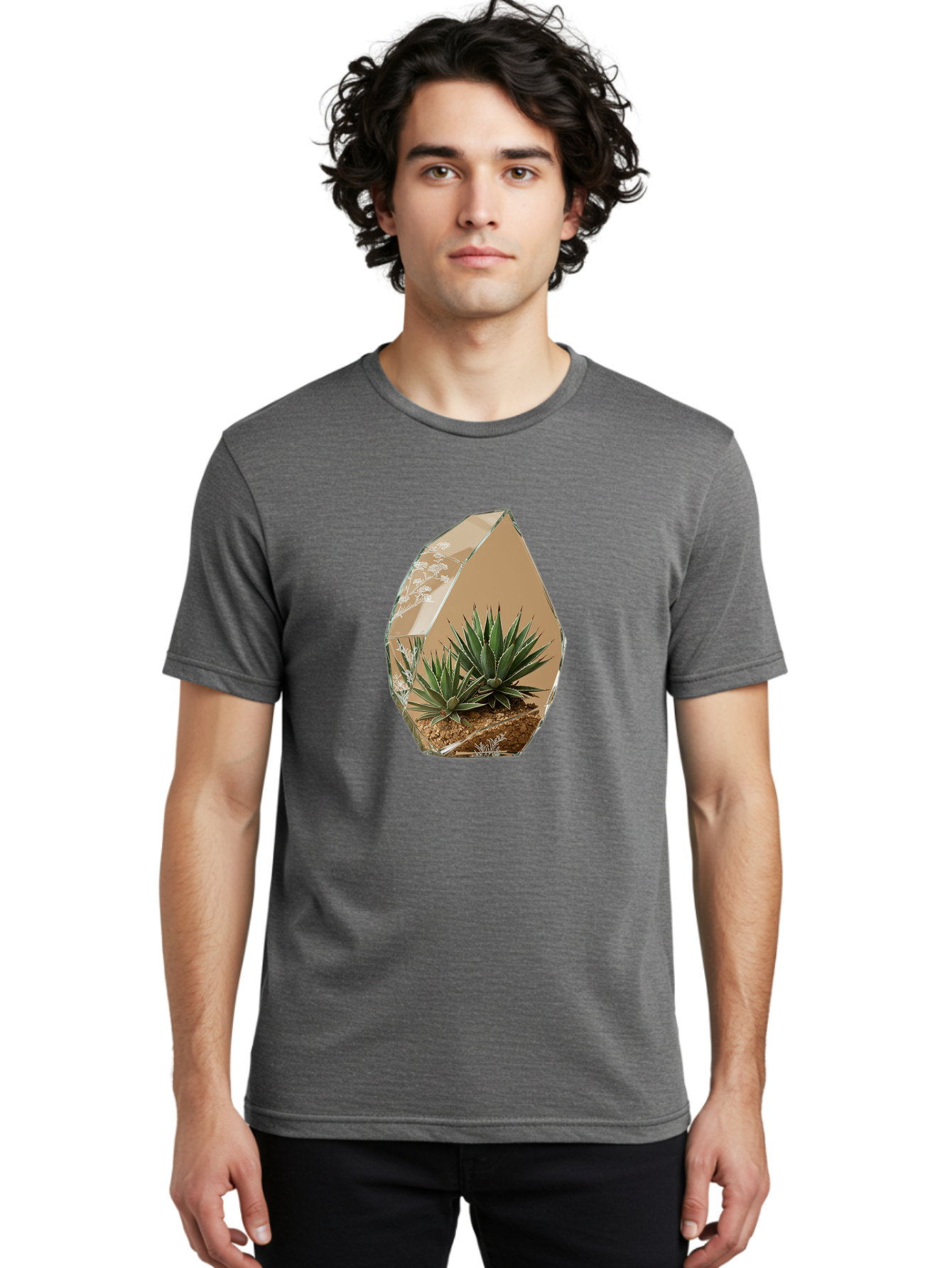 Glass-Terrarium-With-Succulents Men'S Graphic Tee, 100% Cotton, Comfortable Casual Summer Wear, Machine Washable, Vintage Camera, Old Camera, Antique Camera, Black Camera, Classic Photography, Photography Equipment, Nostalgic Device, Bak693