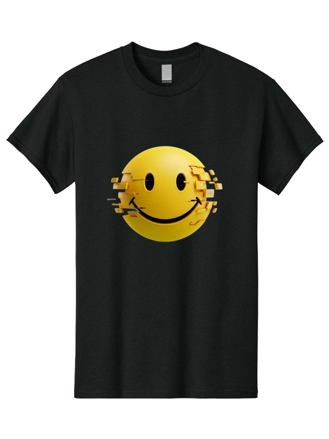 Glitch-Smiley-Face Men'S Graphic Tee, 100% Cotton, Comfortable Casual Summer Wear, Machine Washable, Vintage Camera, Old Camera, Antique Camera, Black Camera, Classic Photography, Photography Equipment, Nostalgic Device, Film Camera, Bak694