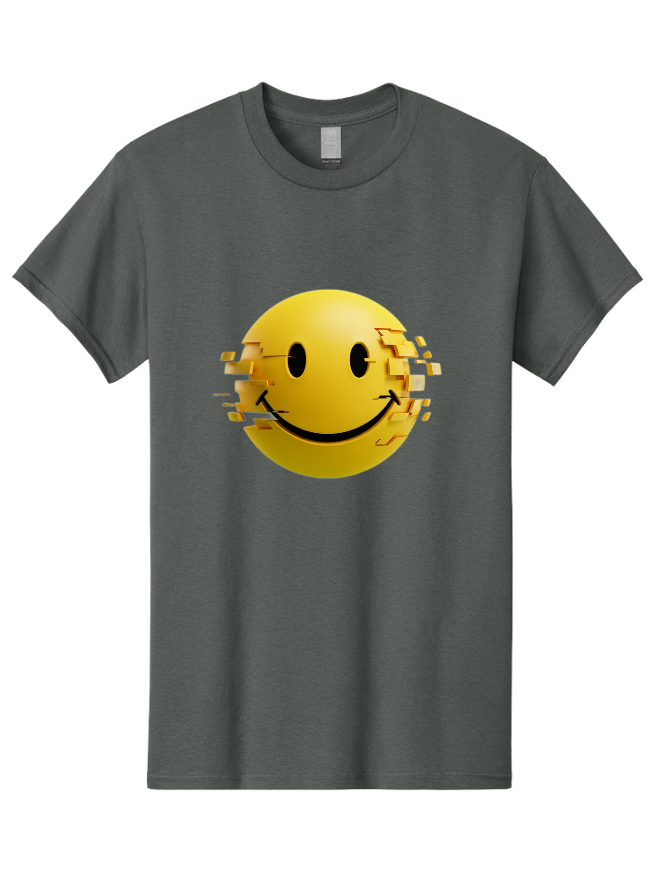 Glitch-Smiley-Face Men'S Graphic Tee, 100% Cotton, Comfortable Casual Summer Wear, Machine Washable, Vintage Camera, Old Camera, Antique Camera, Black Camera, Classic Photography, Photography Equipment, Nostalgic Device, Film Camera, Bak694