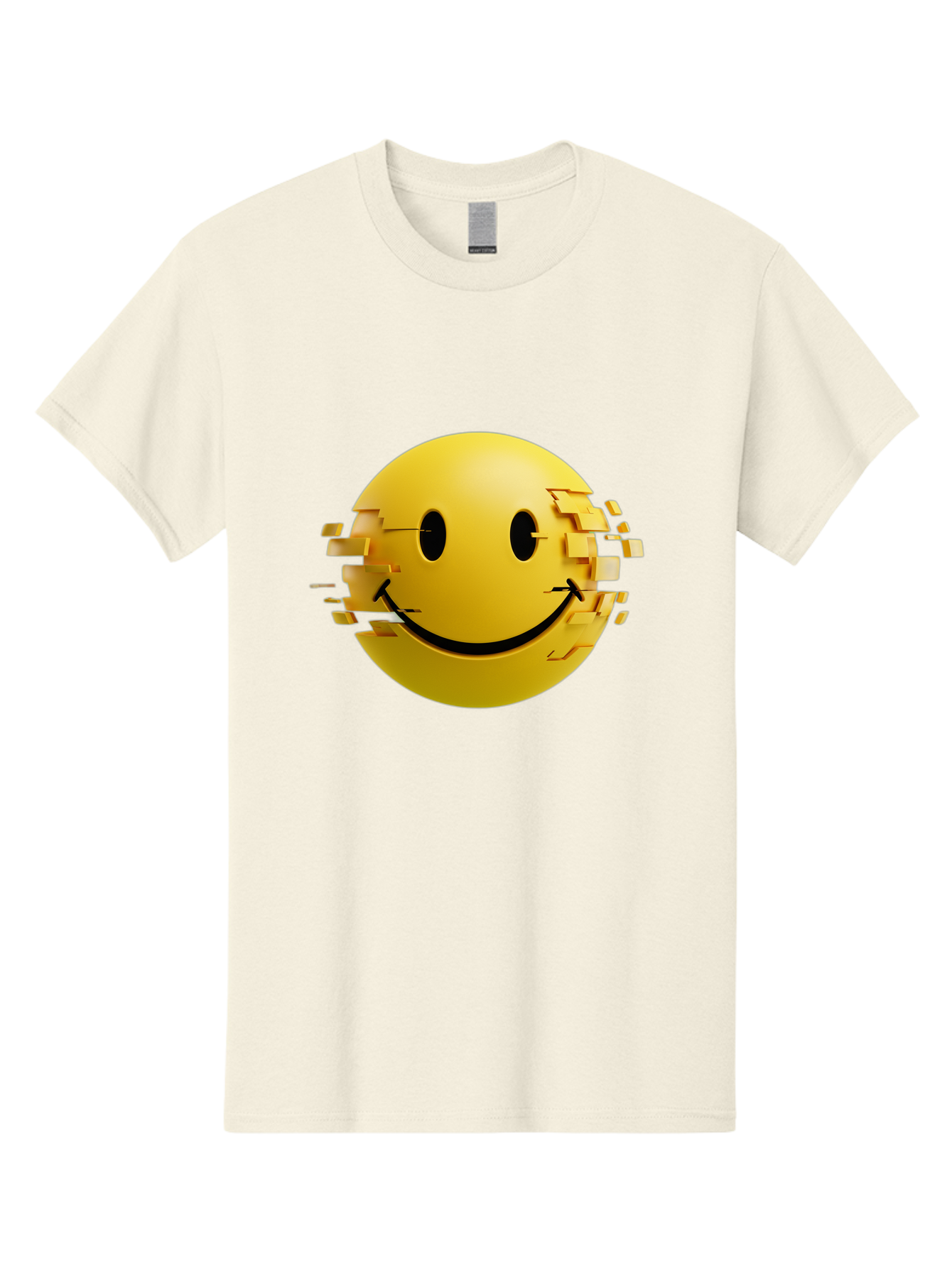 Glitch-Smiley-Face Men'S Graphic Tee, 100% Cotton, Comfortable Casual Summer Wear, Machine Washable, Vintage Camera, Old Camera, Antique Camera, Black Camera, Classic Photography, Photography Equipment, Nostalgic Device, Film Camera, Bak694