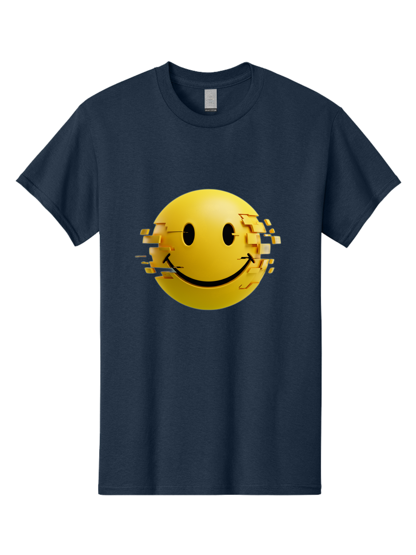 Glitch-Smiley-Face Men'S Graphic Tee, 100% Cotton, Comfortable Casual Summer Wear, Machine Washable, Vintage Camera, Old Camera, Antique Camera, Black Camera, Classic Photography, Photography Equipment, Nostalgic Device, Film Camera, Bak694