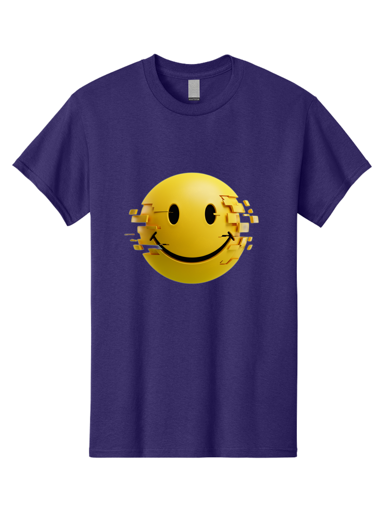 Glitch-Smiley-Face Men'S Graphic Tee, 100% Cotton, Comfortable Casual Summer Wear, Machine Washable, Vintage Camera, Old Camera, Antique Camera, Black Camera, Classic Photography, Photography Equipment, Nostalgic Device, Film Camera, Bak694