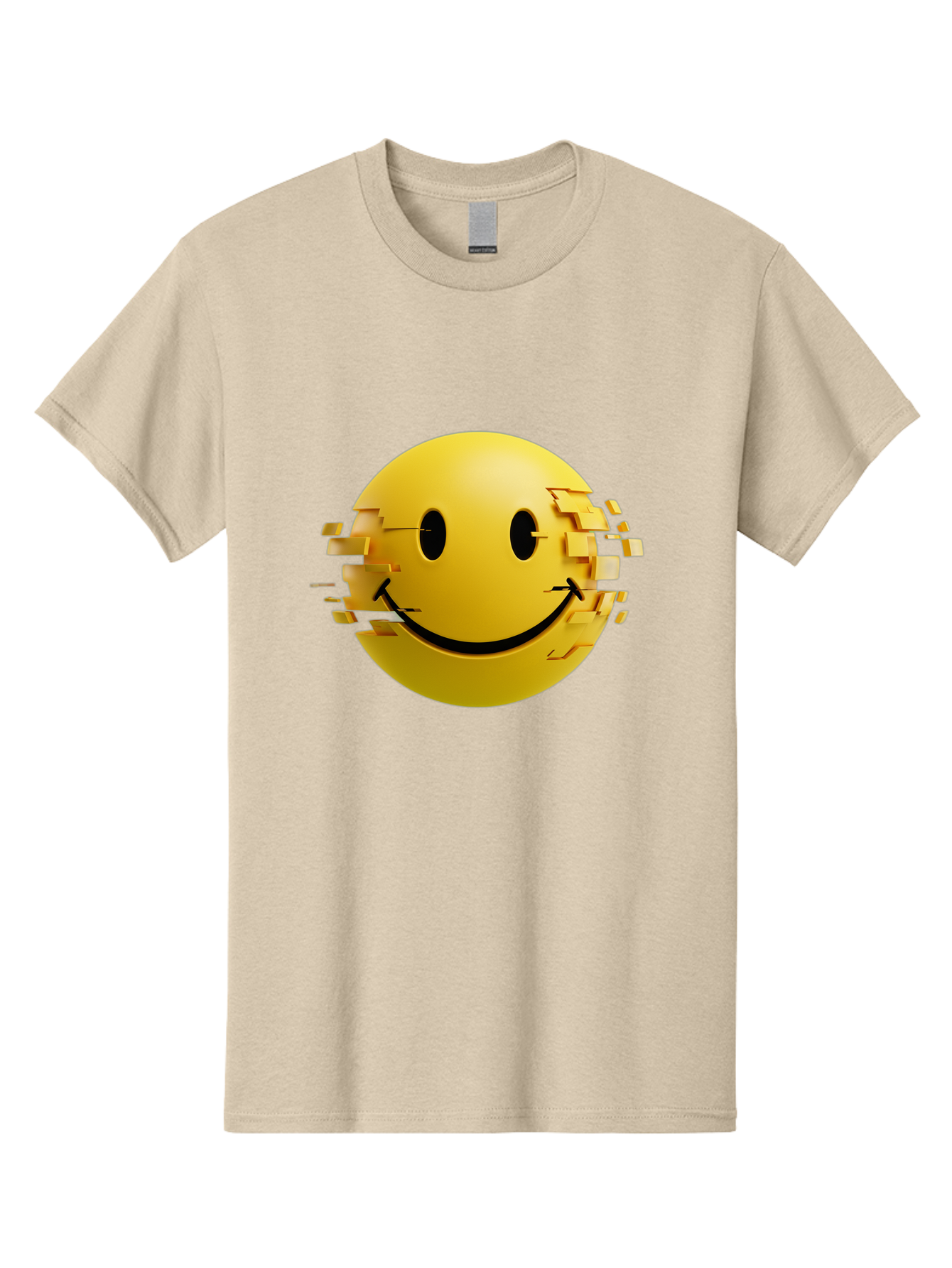 Glitch-Smiley-Face Men'S Graphic Tee, 100% Cotton, Comfortable Casual Summer Wear, Machine Washable, Vintage Camera, Old Camera, Antique Camera, Black Camera, Classic Photography, Photography Equipment, Nostalgic Device, Film Camera, Bak694