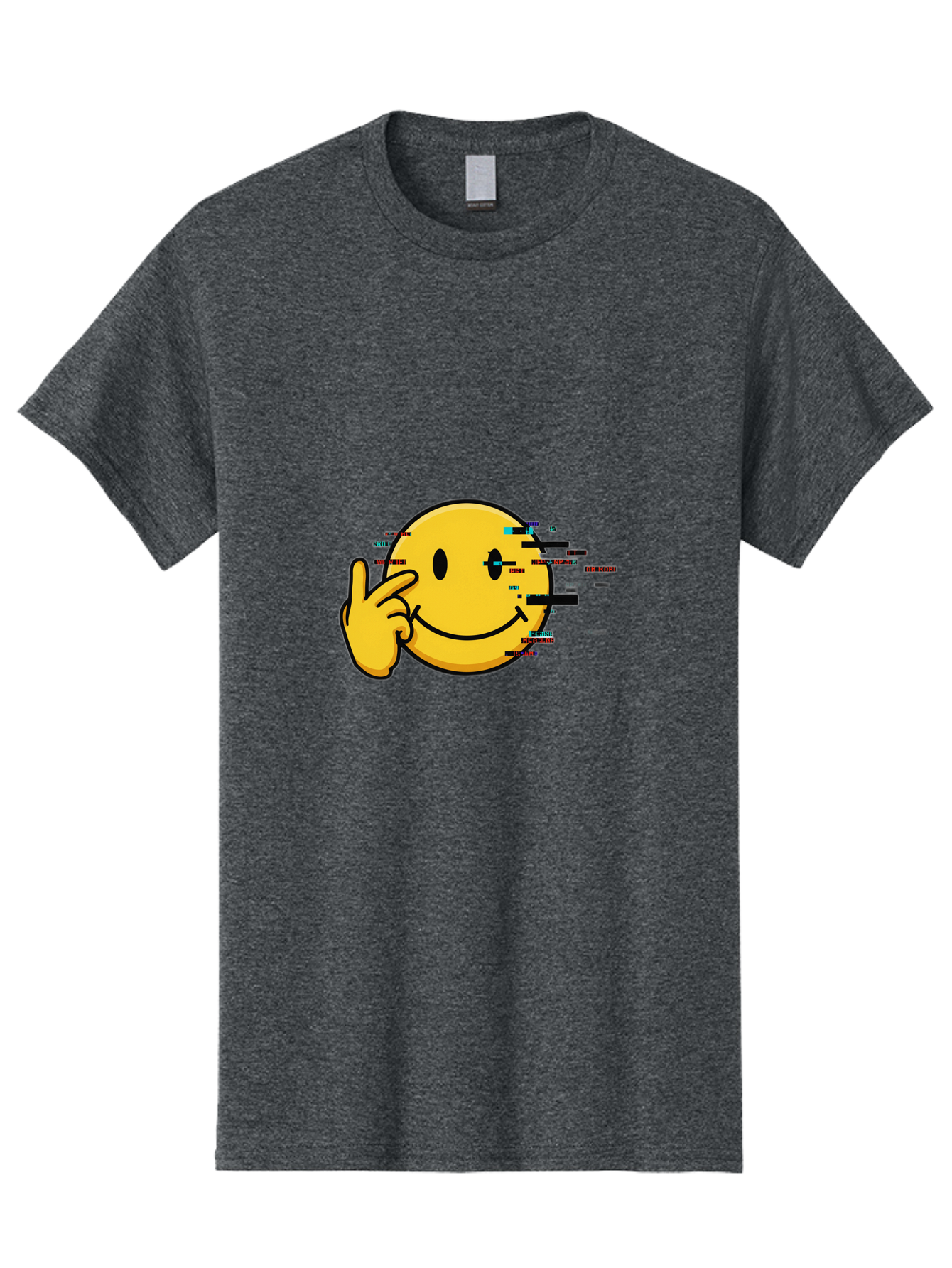 Glitch-Smiley Men'S Graphic Tee, 100% Cotton, Comfortable Casual Summer Wear, Machine Washable, Vintage Camera, Old Camera, Antique Camera, Black Camera, Classic Photography, Photography Equipment, Nostalgic Device, Film Camera, Camera Art Bak695