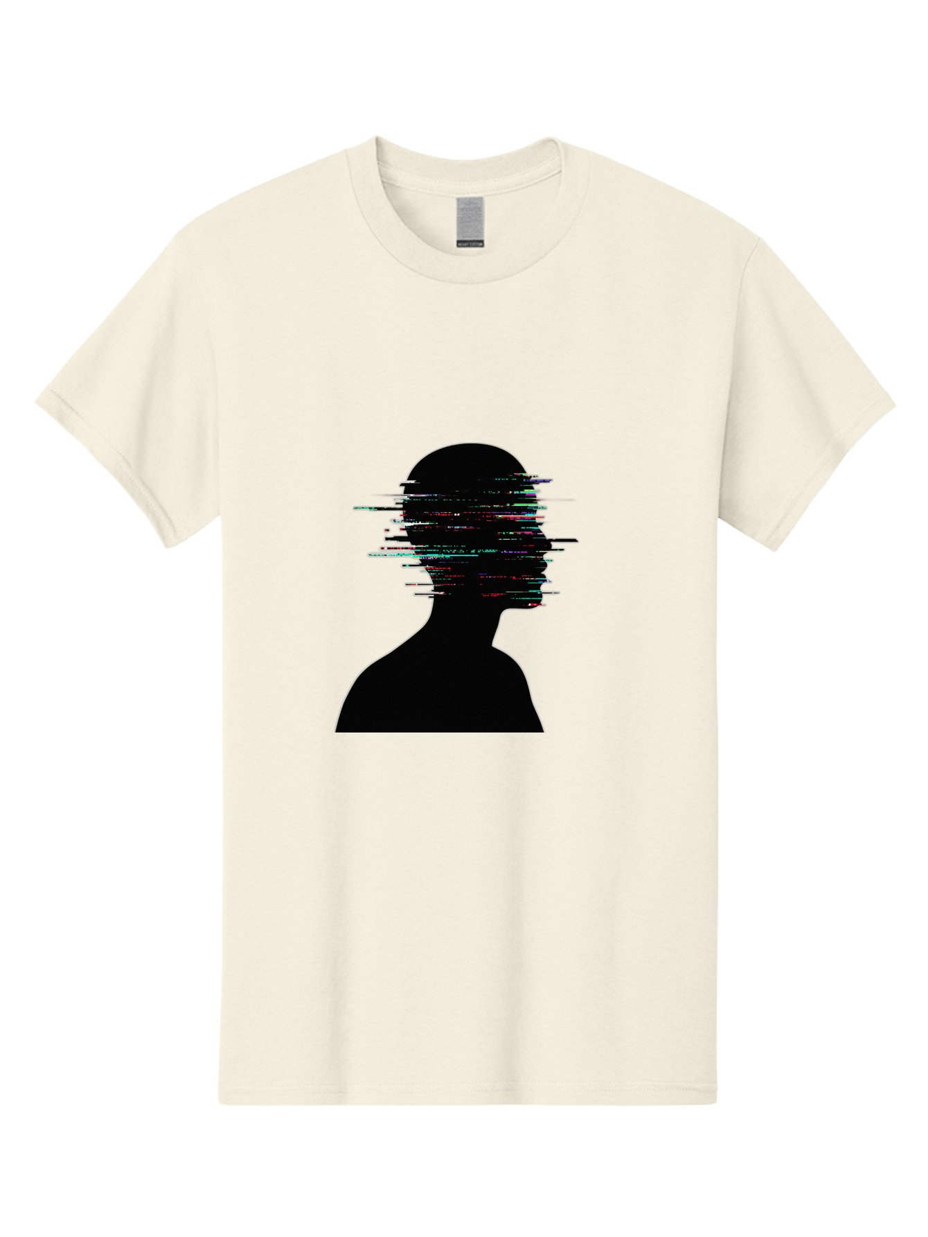 Glitching-Human-Silhouette Men'S Graphic Tee, 100% Cotton, Comfortable Casual Summer Wear, Machine Washable, Vintage Camera, Old Camera, Antique Camera, Black Camera, Classic Photography, Photography Equipment, Nostalgic Device, Film Camera, Bak696