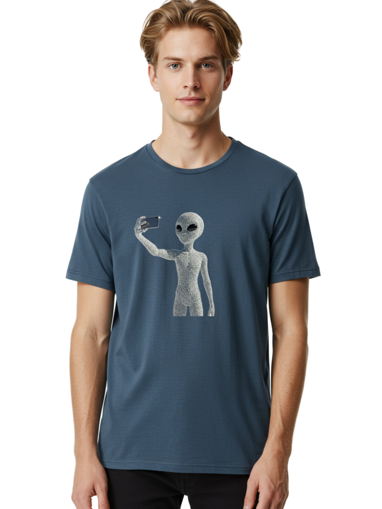 Glittery-Alien Men'S Graphic Tee, 100% Cotton, Comfortable Casual Summer Wear, Machine Washable, Vintage Camera, Old Camera, Antique Camera, Black Camera, Classic Photography, Photography Equipment, Nostalgic Device, Film Camera, Camera Art Bak698
