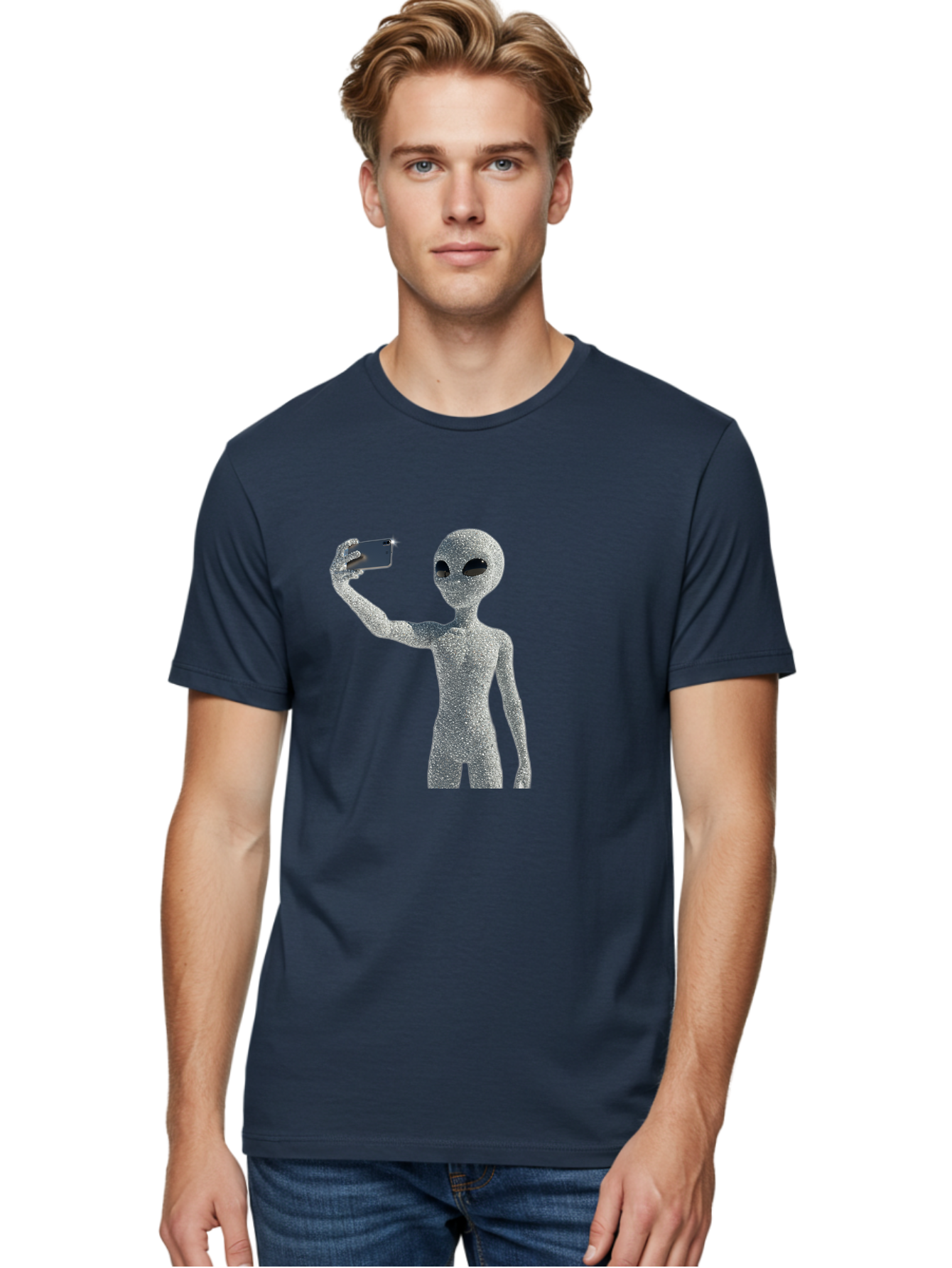 Glittery-Alien Men'S Graphic Tee, 100% Cotton, Comfortable Casual Summer Wear, Machine Washable, Vintage Camera, Old Camera, Antique Camera, Black Camera, Classic Photography, Photography Equipment, Nostalgic Device, Film Camera, Camera Art Bak698