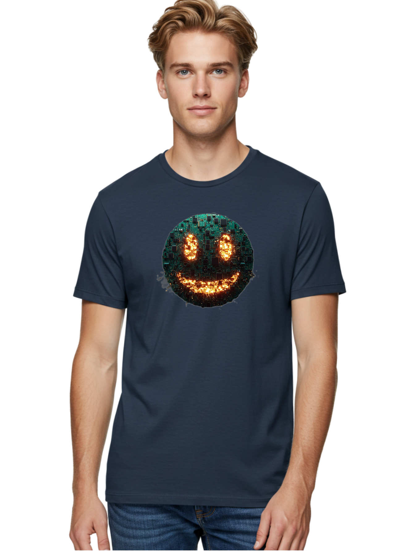 Glowing-Smiley-Face Men'S Graphic Tee, 100% Cotton, Comfortable Casual Summer Wear, Machine Washable, Vintage Camera, Old Camera, Antique Camera, Black Camera, Classic Photography, Photography Equipment, Nostalgic Device, Film Camera, Bak703