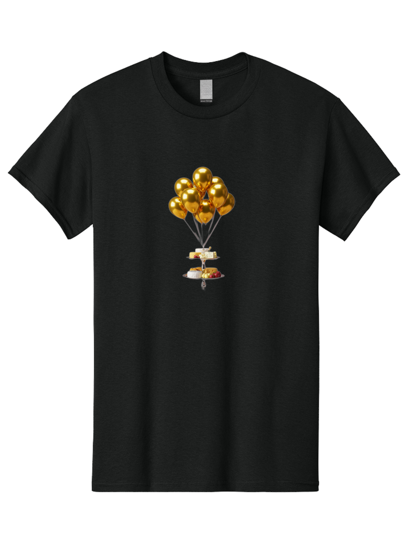 Gold-Balloons-Cake-Stand-Dessert Men'S Graphic Tee, 100% Cotton, Comfortable Casual Summer Wear, Machine Washable, Vintage Camera, Old Camera, Antique Camera, Black Camera, Classic Photography, Photography Equipment, Nostalgic Device, Bak705
